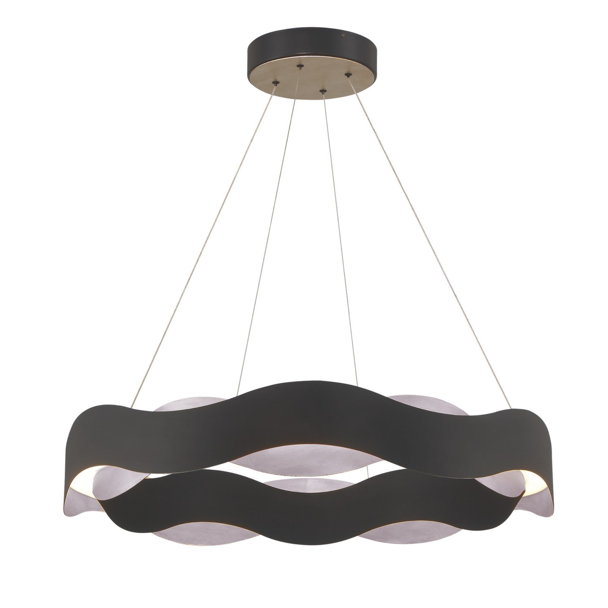 Vaughan 34" LED Chandelier, Silver & Black Finish - Bees Lighting