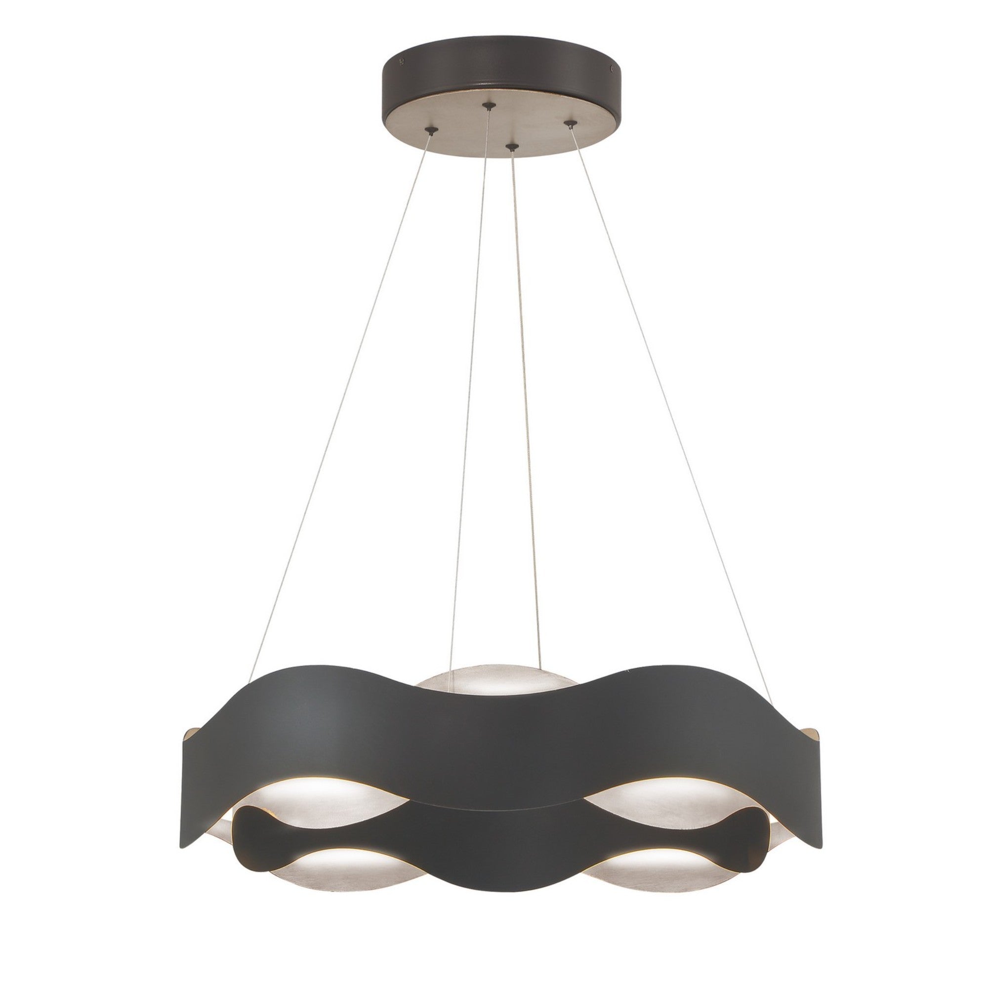 Vaughan 24" LED Chandelier, Silver & Black Finish - Bees Lighting