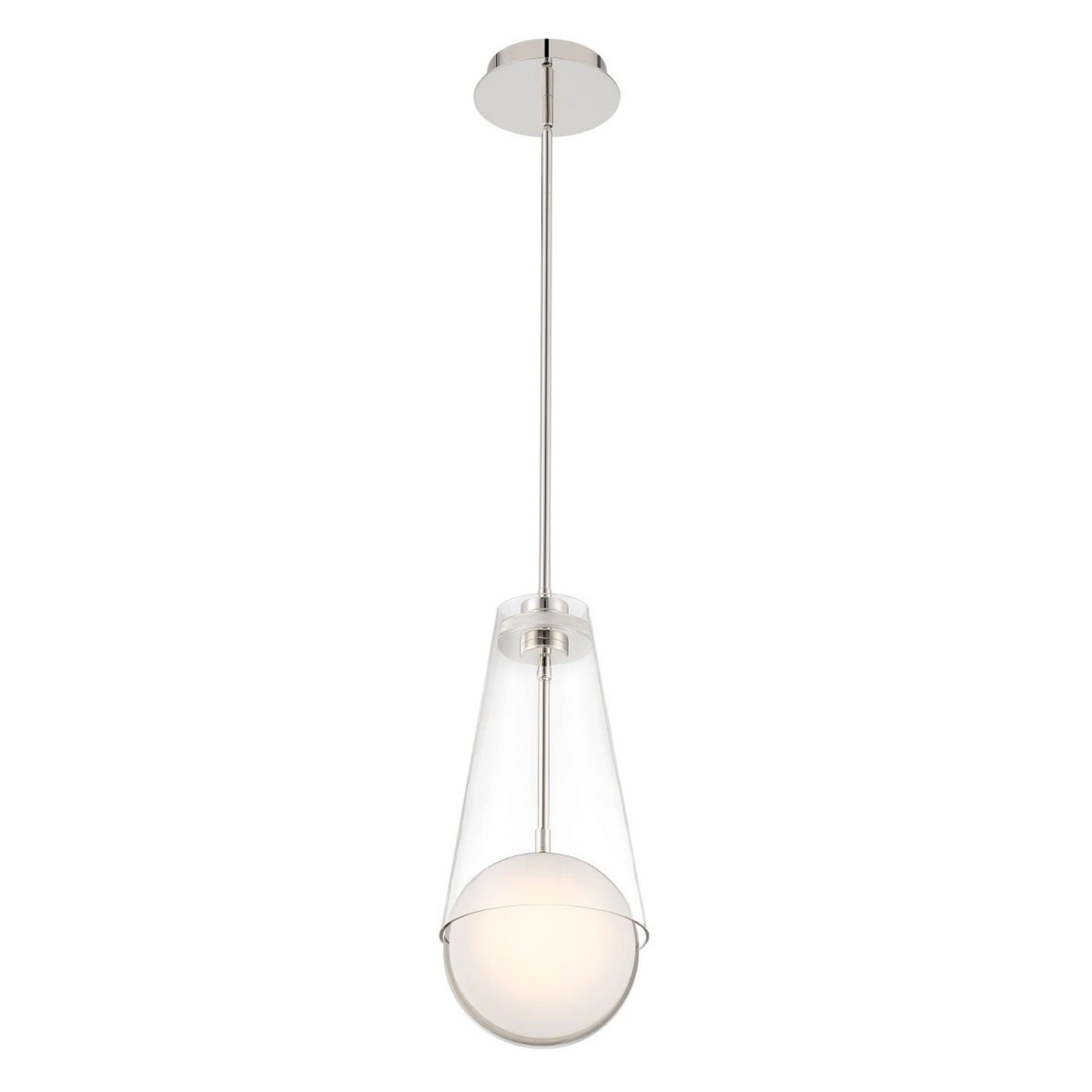 Solari 19" LED Pendant, Polished Nickel Finish - Bees Lighting