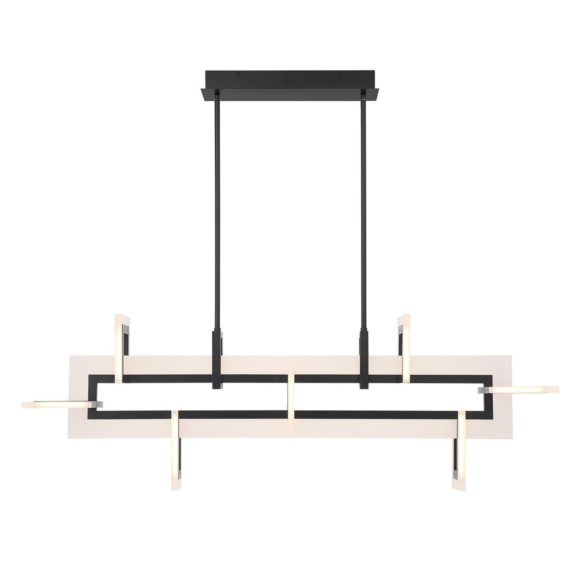 Inizio 48" LED Linear Chandelier, Black Finish - Bees Lighting