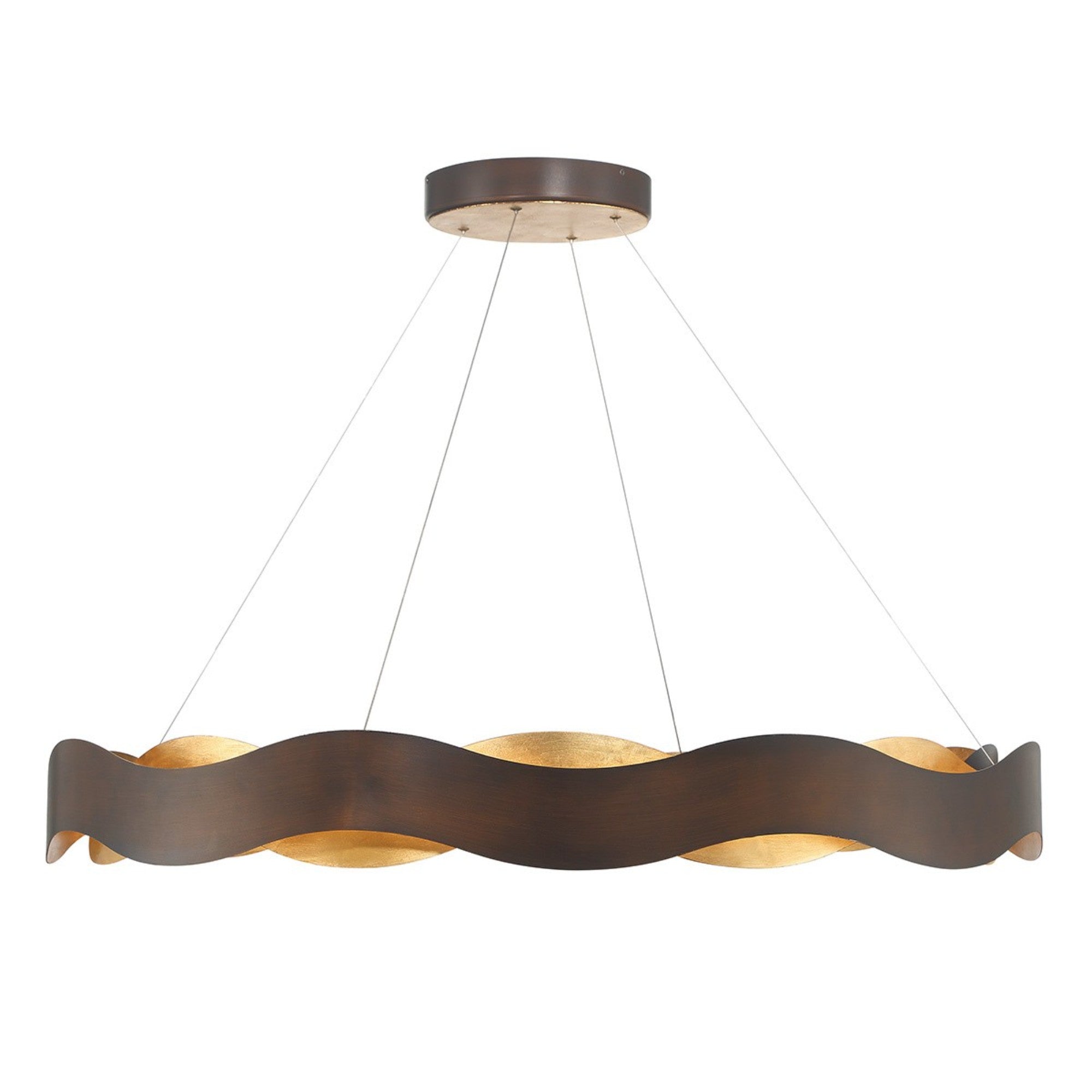 Vaughan 46" LED Chandelier, Bronze & Gold Finish - Bees Lighting