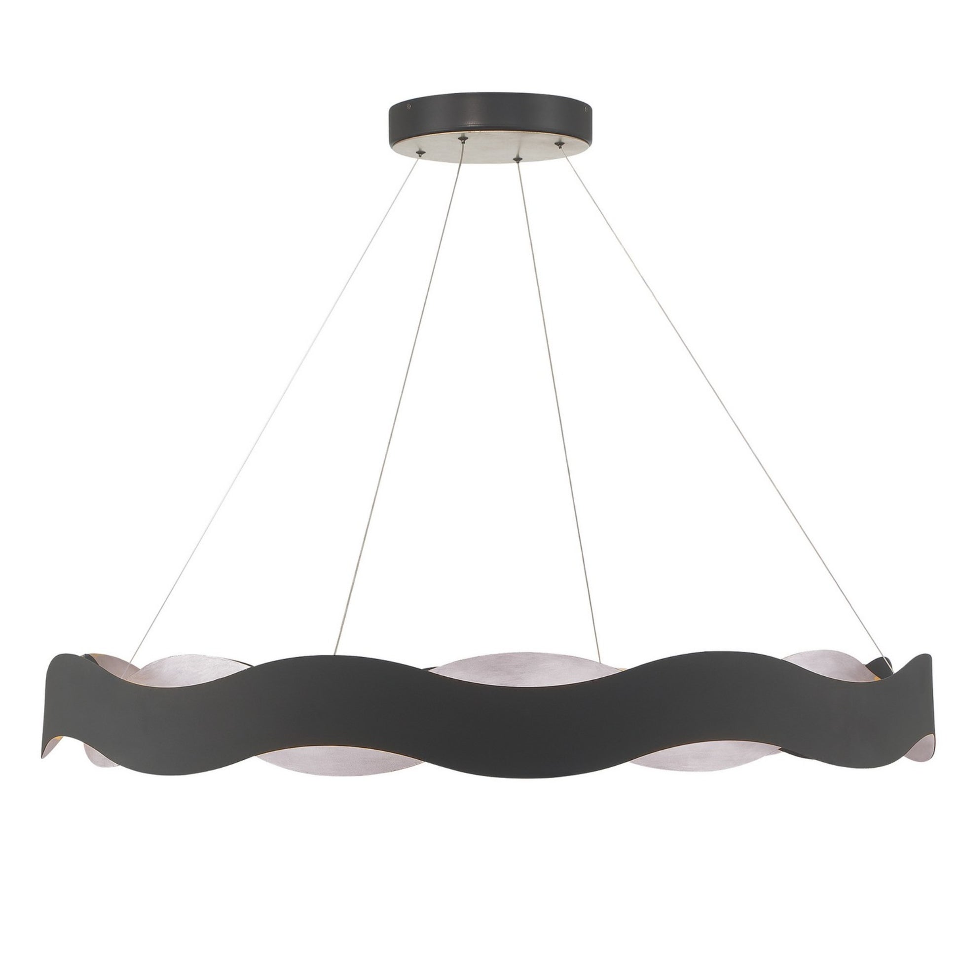 Vaughan 46" LED Chandelier, Silver & Black Finish - Bees Lighting
