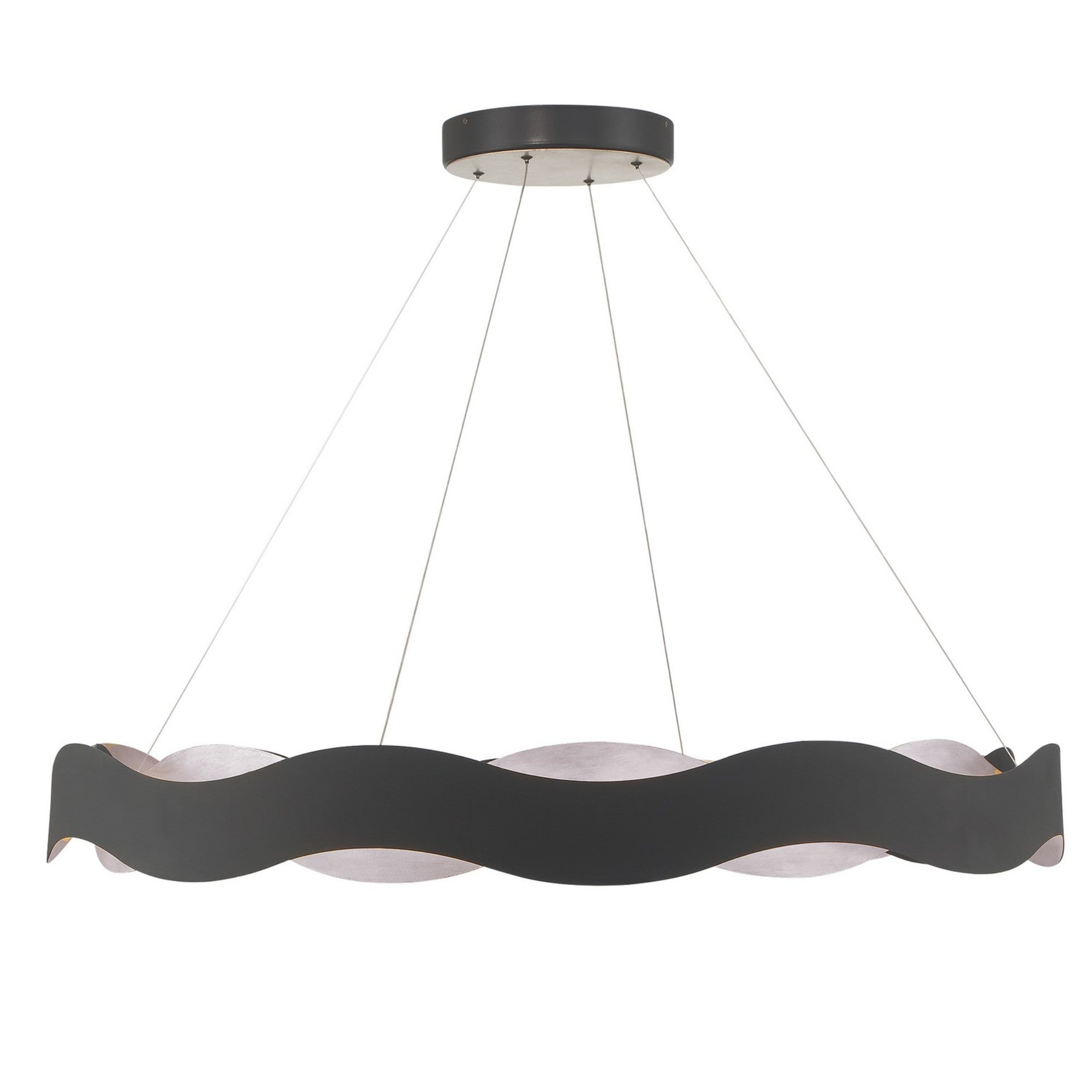 Vaughan 46" LED Chandelier, Silver & Black Finish - Bees Lighting