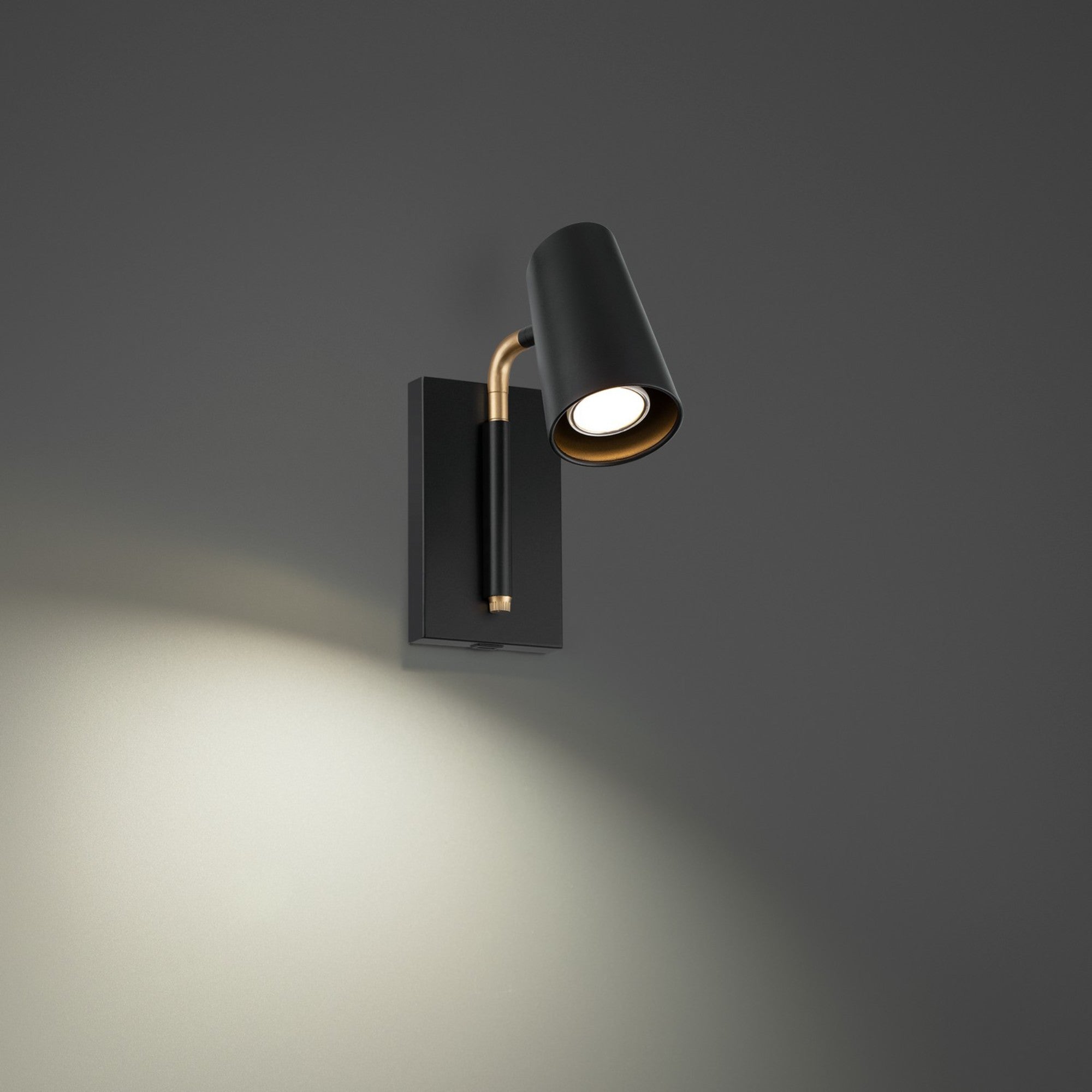 Stylus 8" LED Swing Arm Light, Black & Gold Finish - Bees Lighting