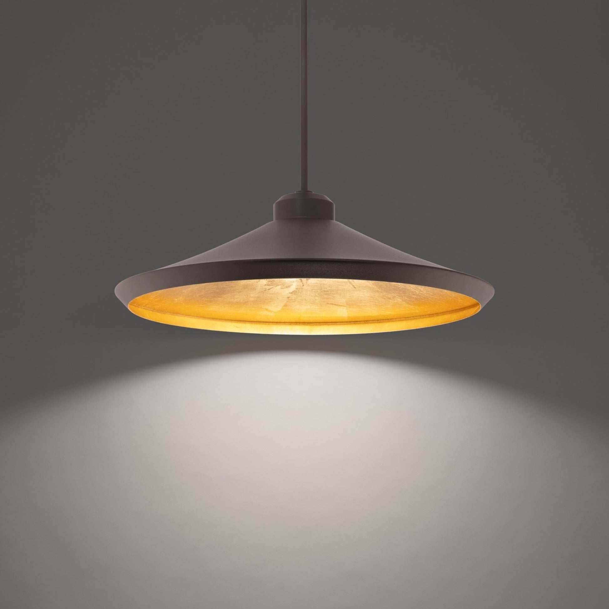 Alfa 24" LED Pendant, Bronze & Gold Leaf Finish - Bees Lighting