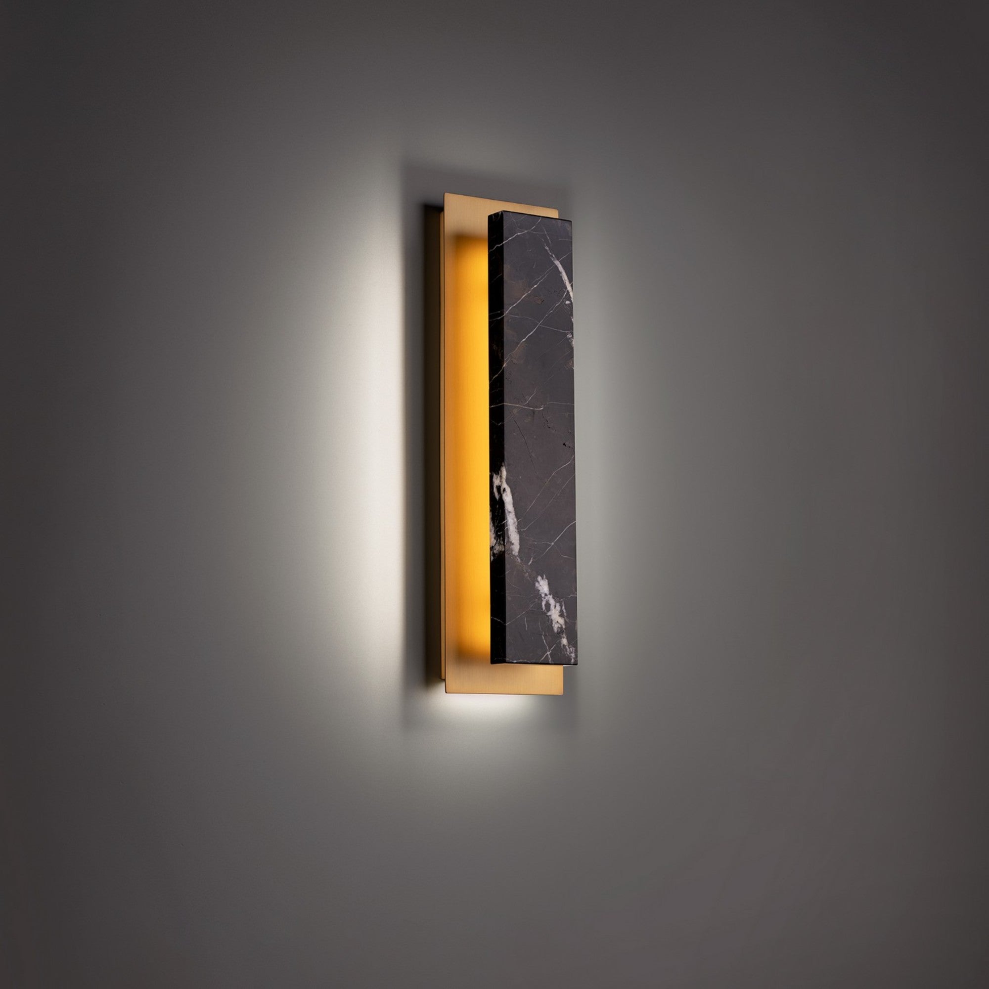 Zurich 18" LED Wall Sconce, Black & Aged Brass Finish - Bees Lighting