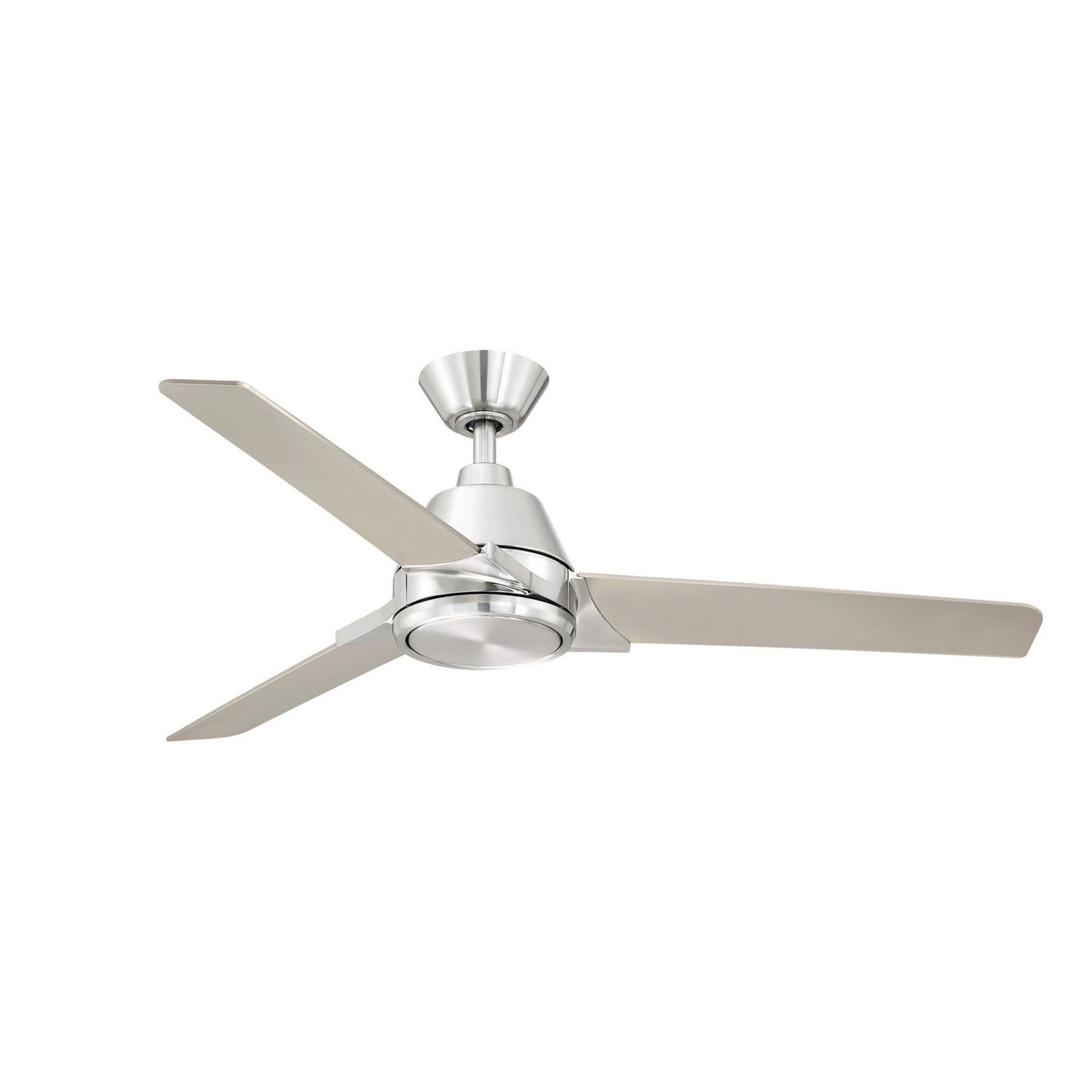 Pyramid 52 Inch Brushed Nickel Damp Rated LED Ceiling Fan with Remote - Bees Lighting