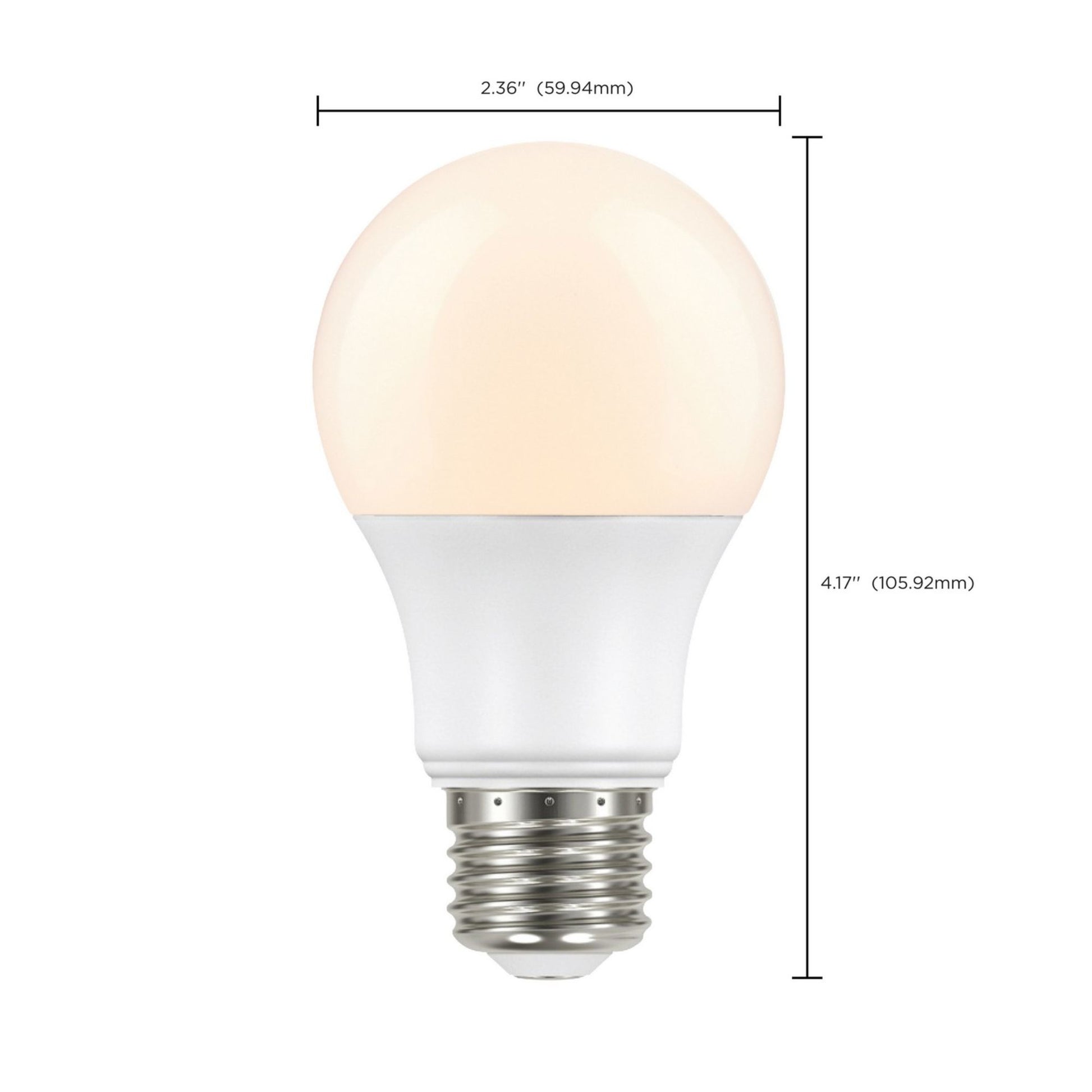 Dusk to Dawn A19 LED Bulb, 8W, 800lm, 2700K, E26 Medium Base, Frosted Finish, With Photocell - Bees Lighting