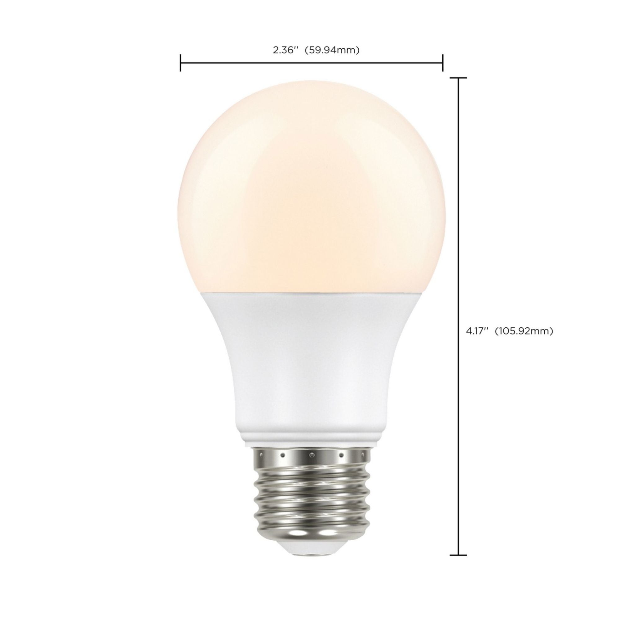 Dusk to Dawn A19 LED Bulb, 8W, 800lm, 2700K, E26 Medium Base, Frosted Finish, With Photocell - Bees Lighting
