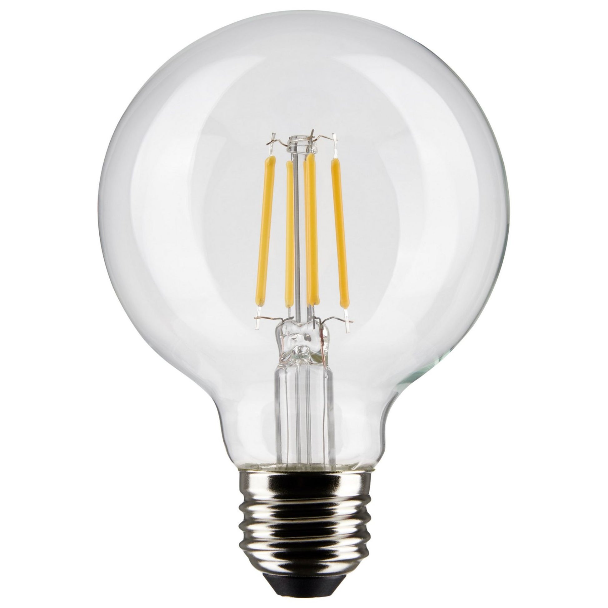 G25 Filament LED Globe Bulb, 5 Watts, 350 Lumens, 2700K, E26 Medium Base, Clear, Pack of 2 - Bees Lighting