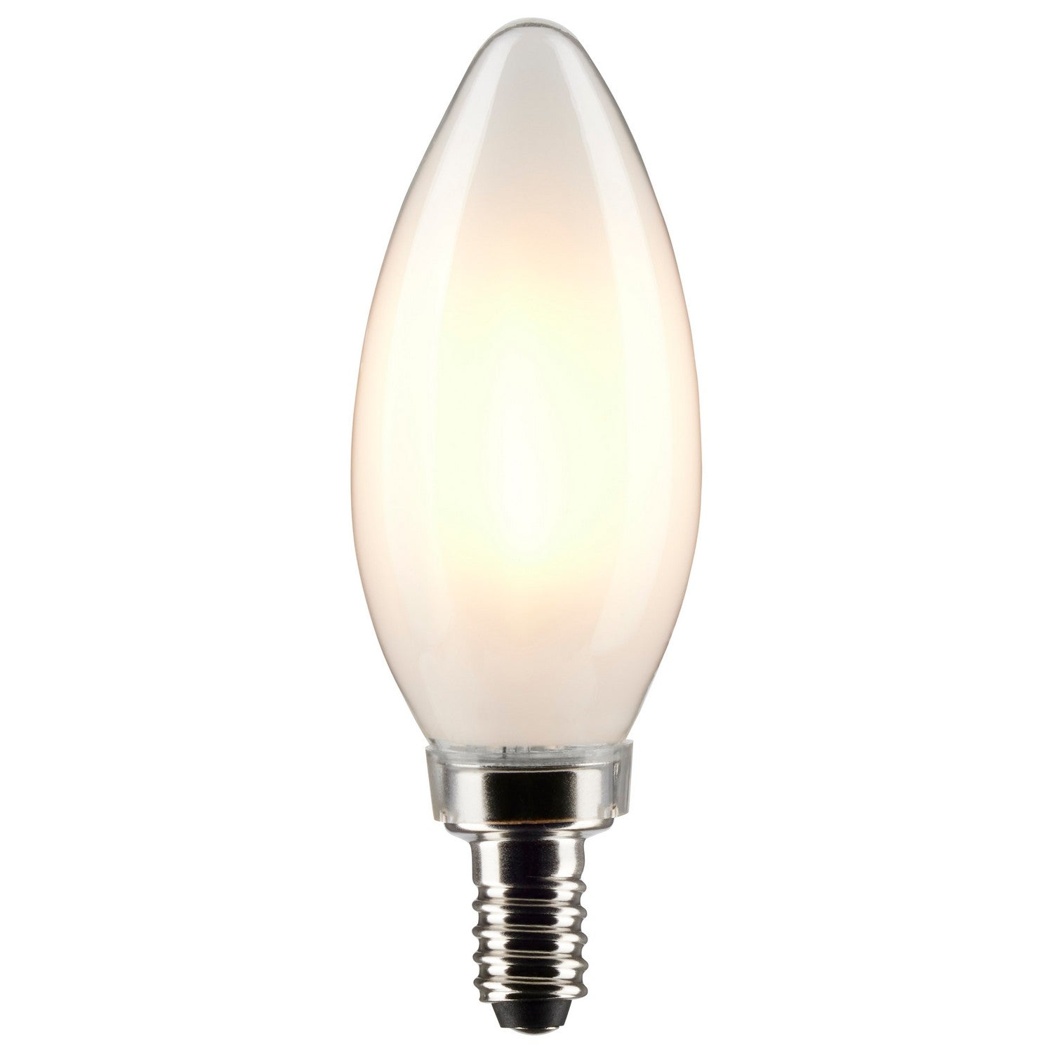 B11 Candle LED Bulb, 6W, 500 Lumens, 2700K, E12 Candelabra Base, Frosted Finish, Pack of 2 - Bees Lighting