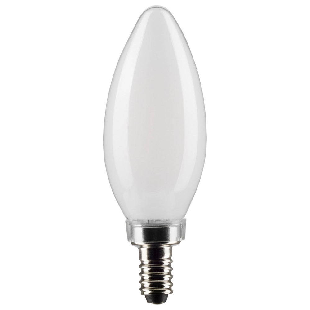 B11 Candle LED Bulb, 6W, 500 Lumens, 2700K, E12 Candelabra Base, Frosted Finish, Pack of 2 - Bees Lighting