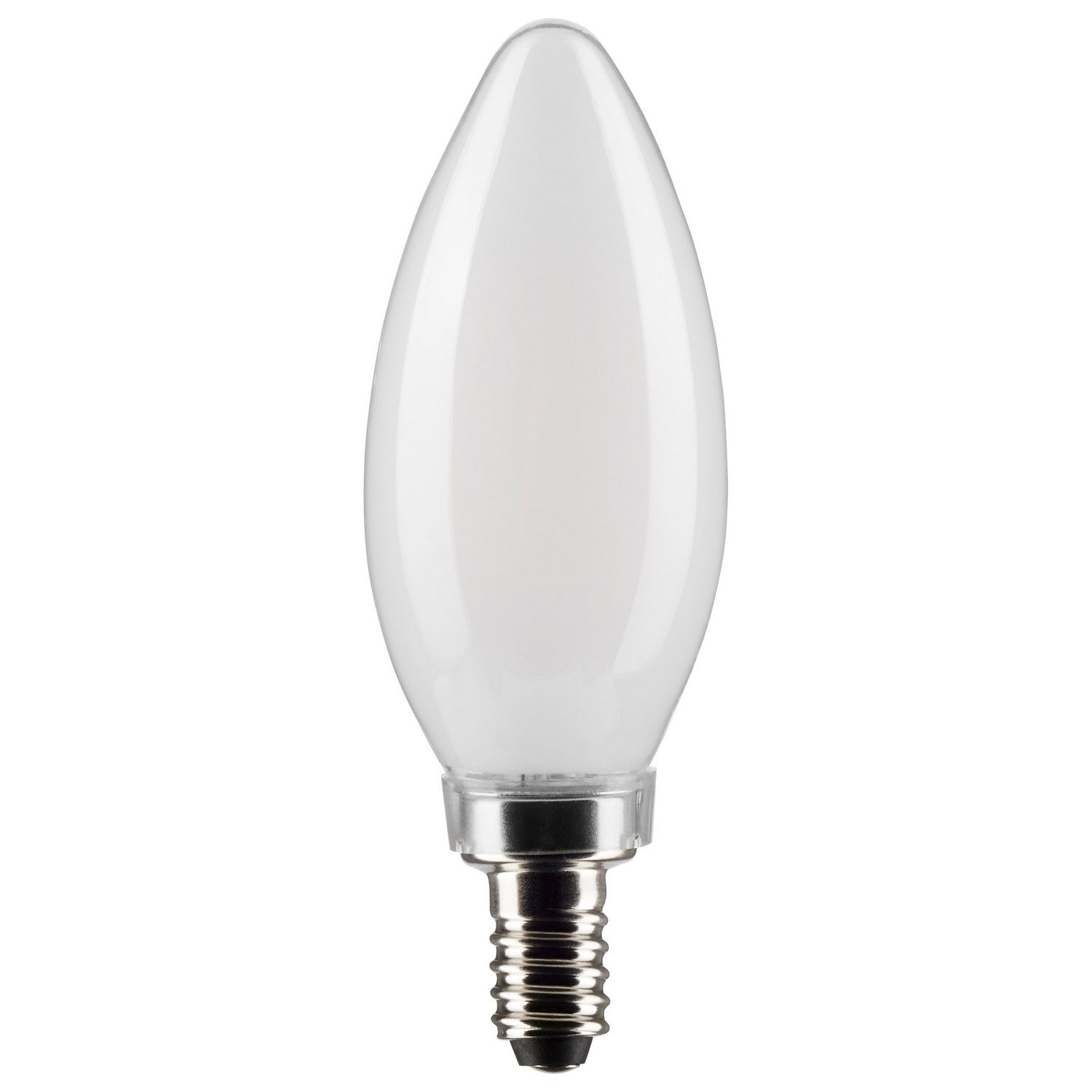 B11 Candle LED Bulb, 6W, 500 Lumens, 2700K, E12 Candelabra Base, Frosted Finish, Pack of 2 - Bees Lighting