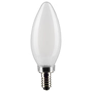 B11 Candle LED Bulb, 6W, 500 Lumens, 2700K, E12 Candelabra Base, Frosted Finish, Pack of 2 - Bees Lighting