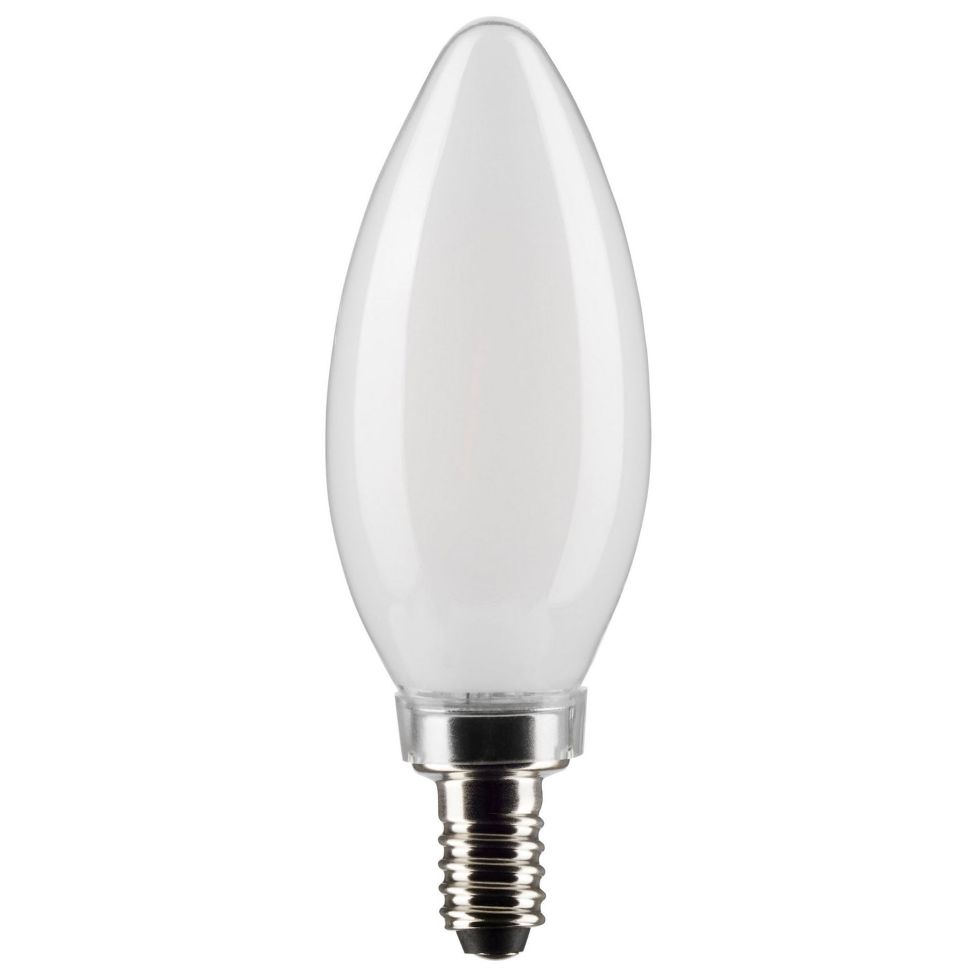 B11 Candle LED Bulb, 6W, 500 Lumens, 2700K, E12 Candelabra Base, Frosted Finish, Pack of 2 - Bees Lighting