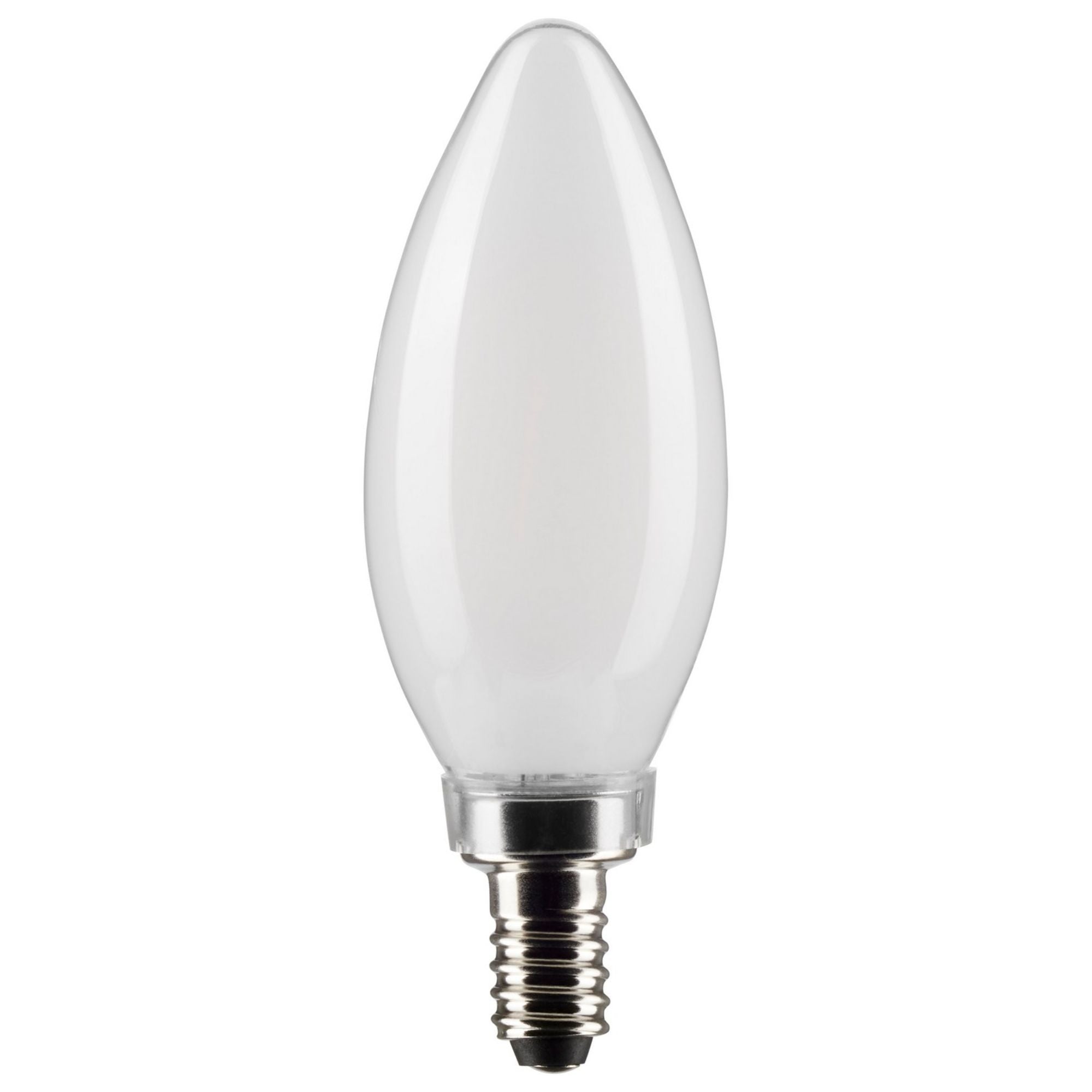 B11 Candle LED Bulb, 6W, 500 Lumens, 2700K, E12 Candelabra Base, Frosted Finish, Pack of 2 - Bees Lighting