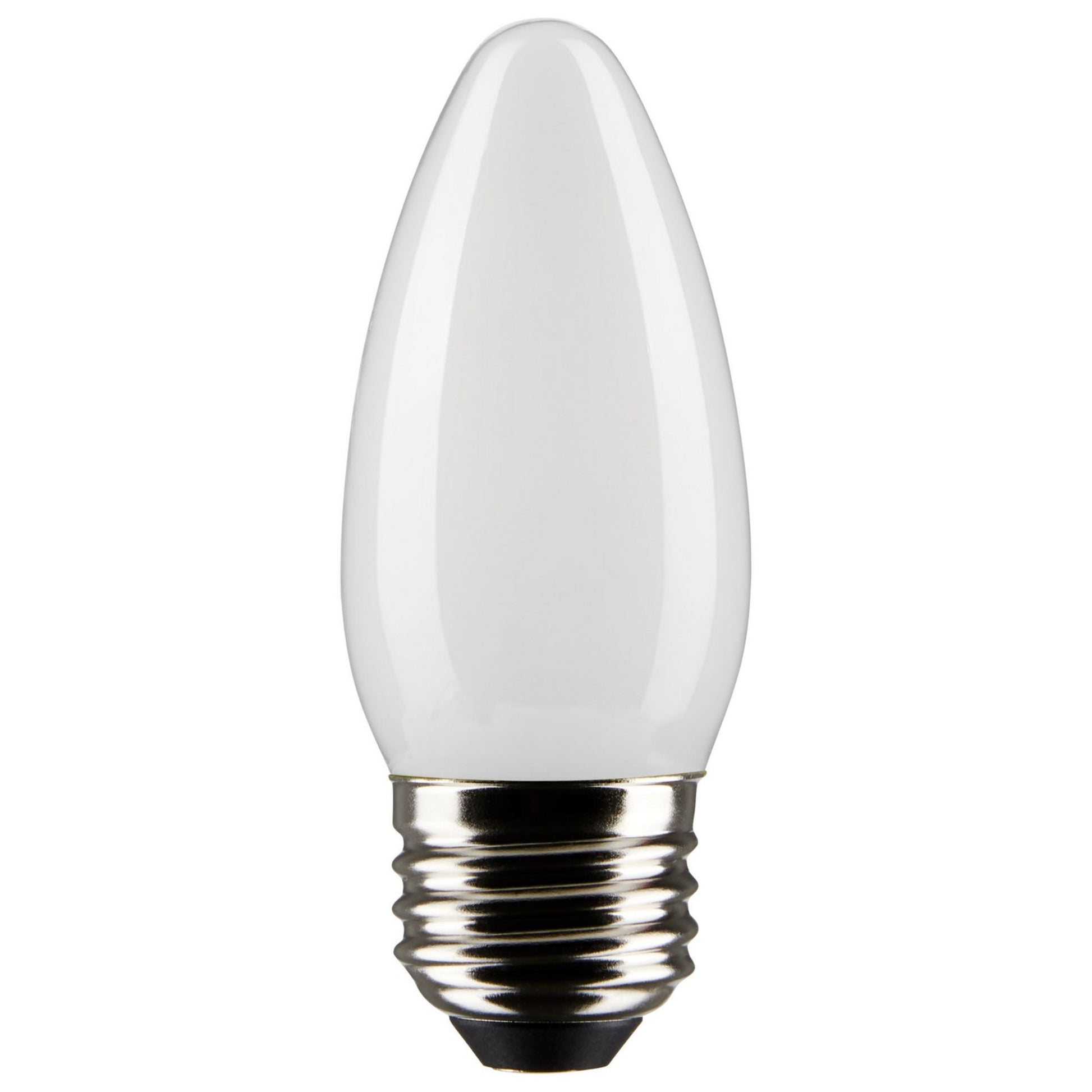 B11 Candle LED Bulb, 6 Watts, 500 Lumens, 2700K, E26 Medium Base, Frosted Finish, Pack of 2 - Bees Lighting