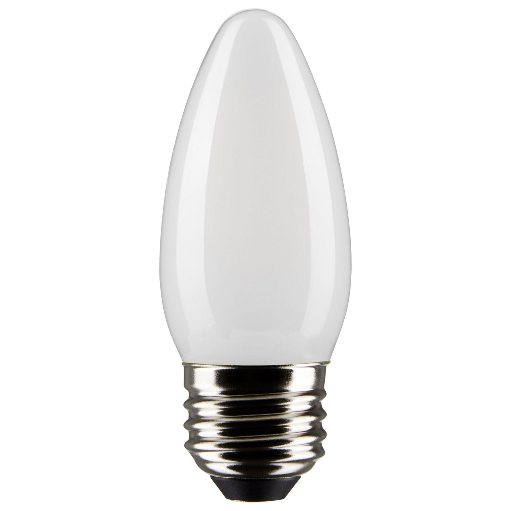 B11 Candle LED Bulb, 6 Watts, 500 Lumens, 2700K, E26 Medium Base, Frosted Finish, Pack of 2 - Bees Lighting