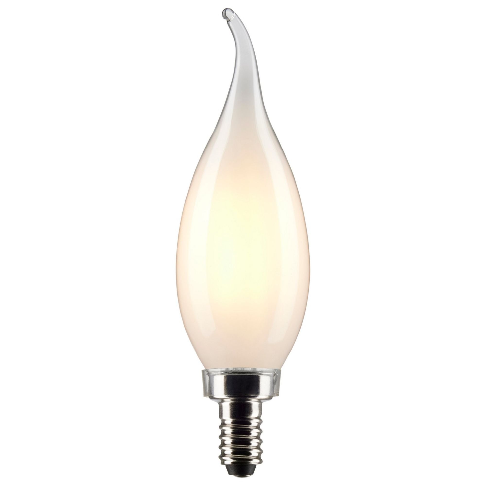 CA10 LED Bulb, 6W, 500lm, 2700K, 60W Equal, E12 Candelabra Base, Frosted Finish, Pack of 2 - Bees Lighting