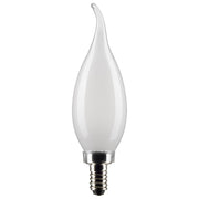 CA10 LED Bulb, 6W, 500lm, 2700K, 60W Equal, E12 Candelabra Base, Frosted Finish, Pack of 2 - Bees Lighting