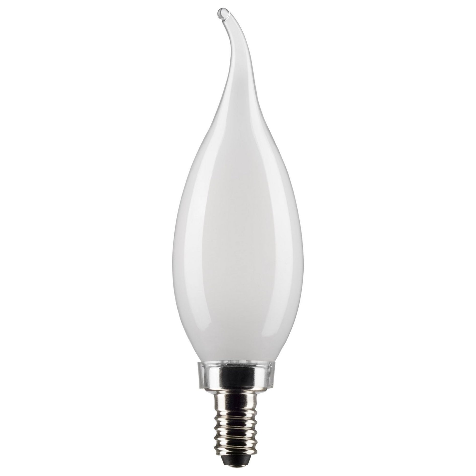 CA10 LED Bulb, 6W, 500lm, 2700K, 60W Equal, E12 Candelabra Base, Frosted Finish, Pack of 2 - Bees Lighting