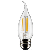 CA10 Filament LED Bulb, 6W, 500lm, 2700K, 60W Equal, E26 Medium Base, Clear, Pack of 2 - Bees Lighting