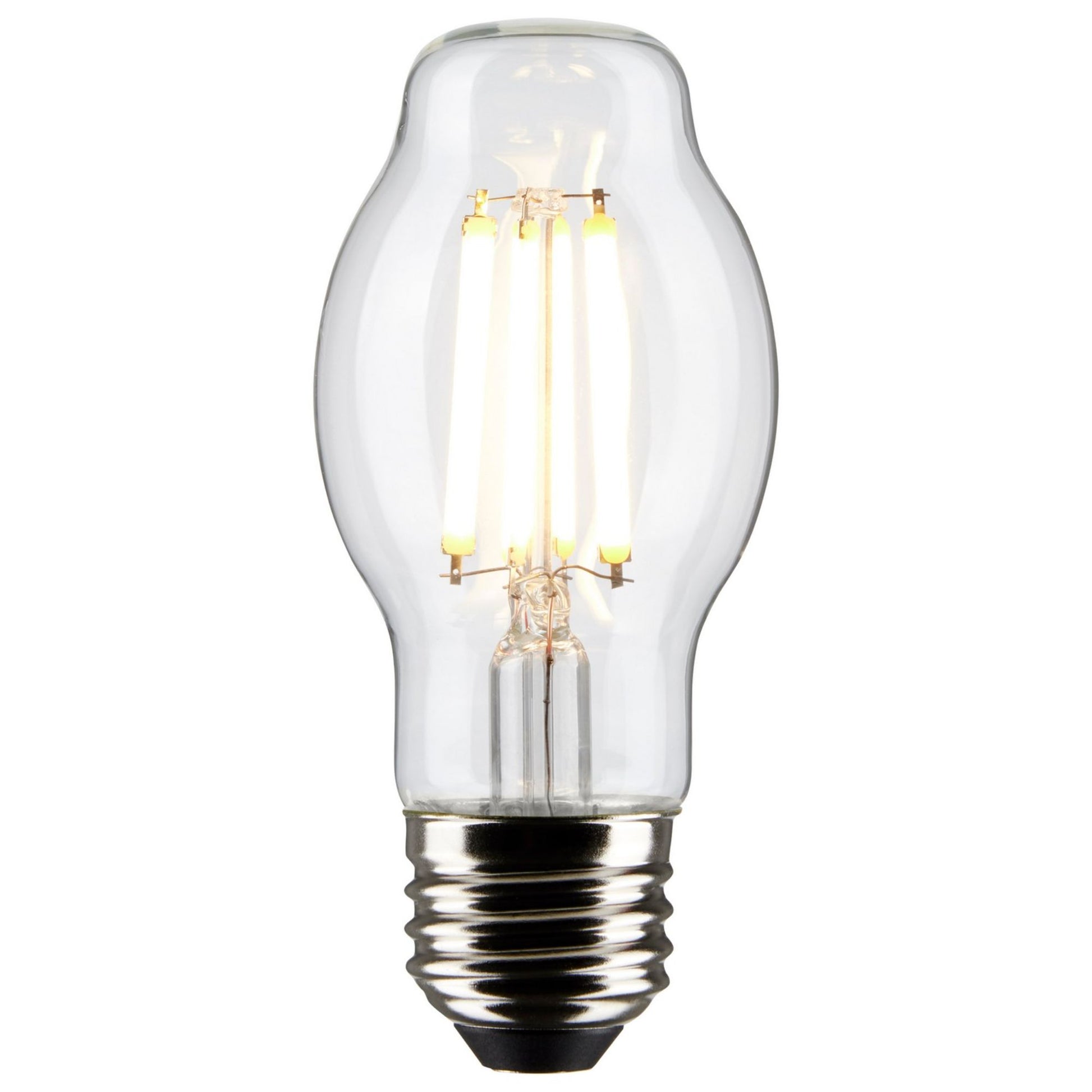 BT15 Filament LED Bulb, 8 Watts, 800lm, 60W Equal, 2700K, E26 Medium Base, Clear, Pack of 2 - Bees Lighting