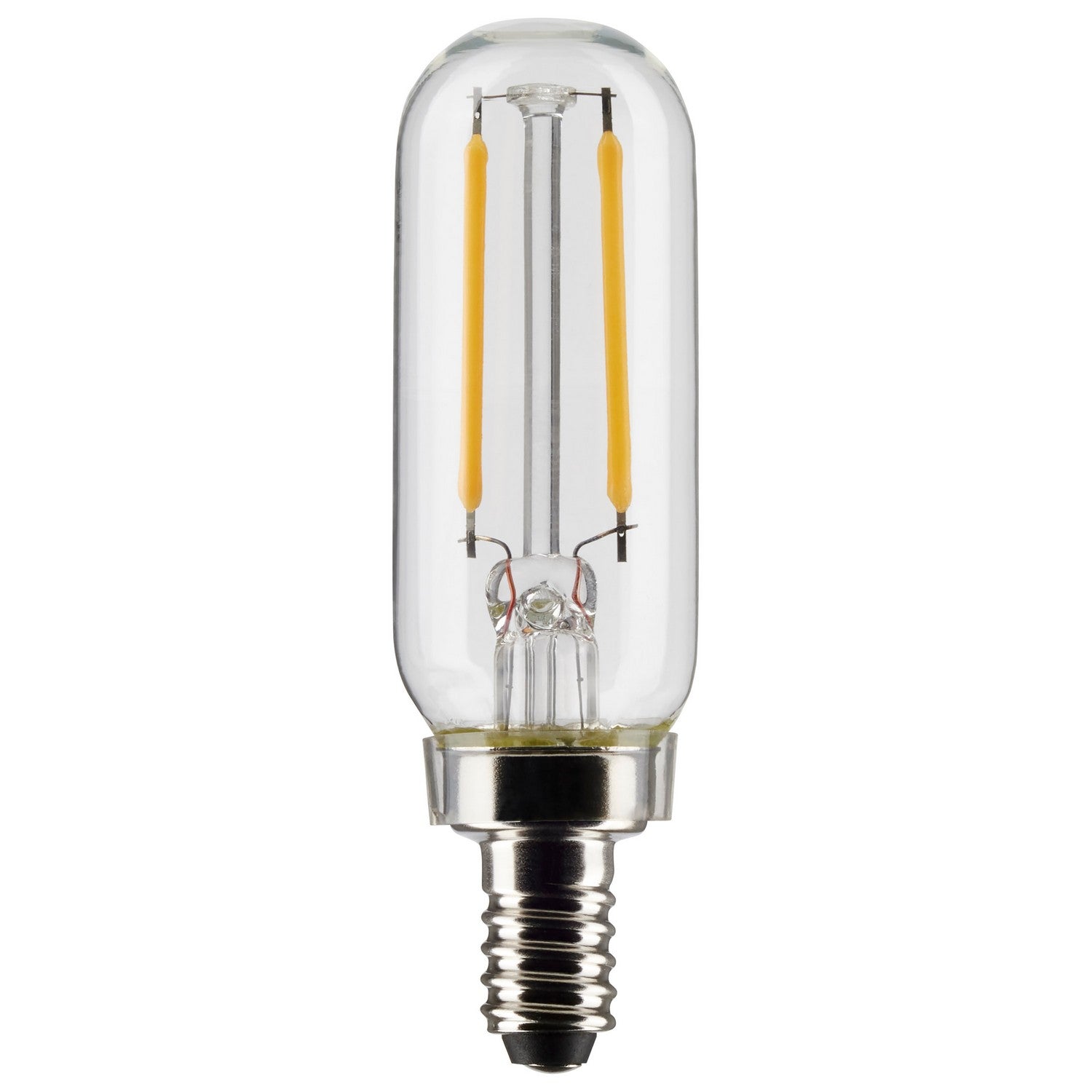 T6 LED Single Tube Bulb, 3W, 200lm, 2700K, E12 Candelabra Base, Clear Finish, Pack of 2 - Bees Lighting