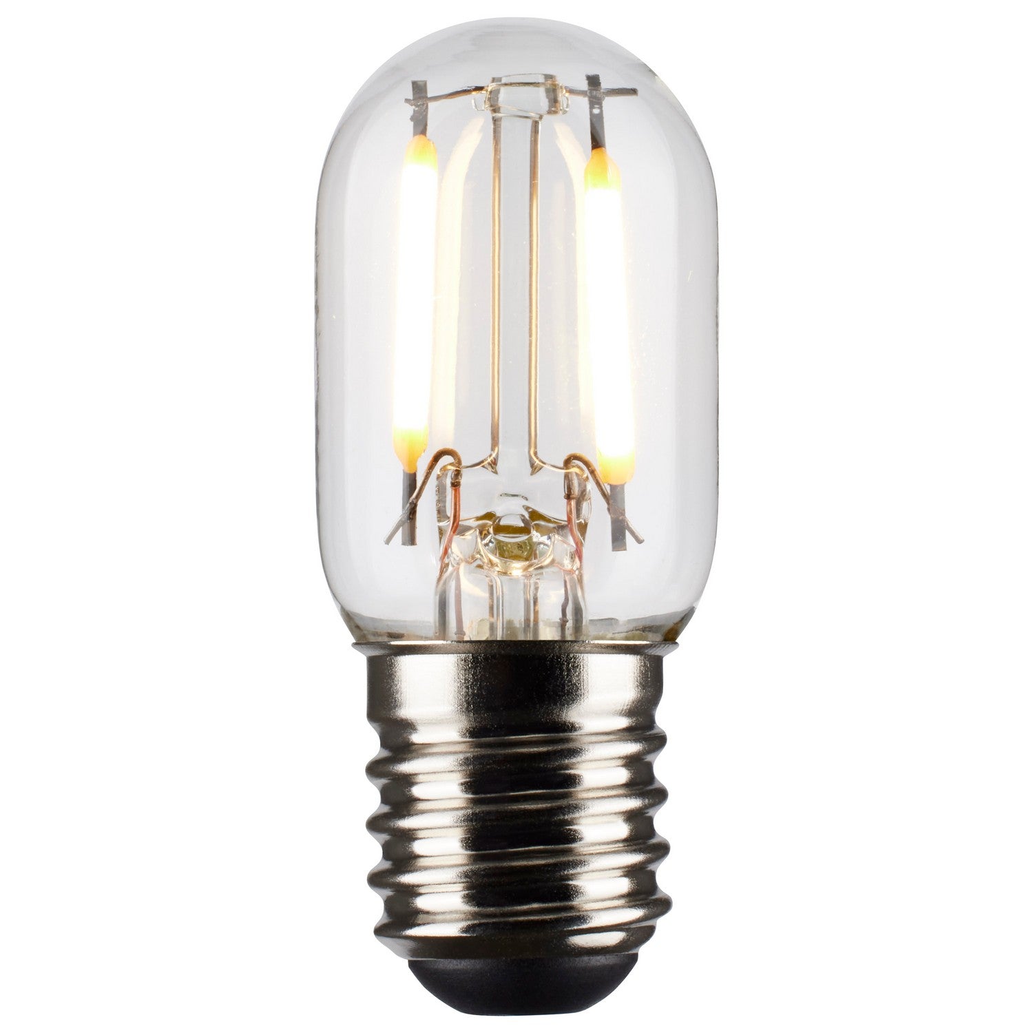 T6.5 LED Single Tube Bulb, 3W, 200lm, 2700K, E17 Intermediate Base, Clear Finish, Pack of 2 - Bees Lighting