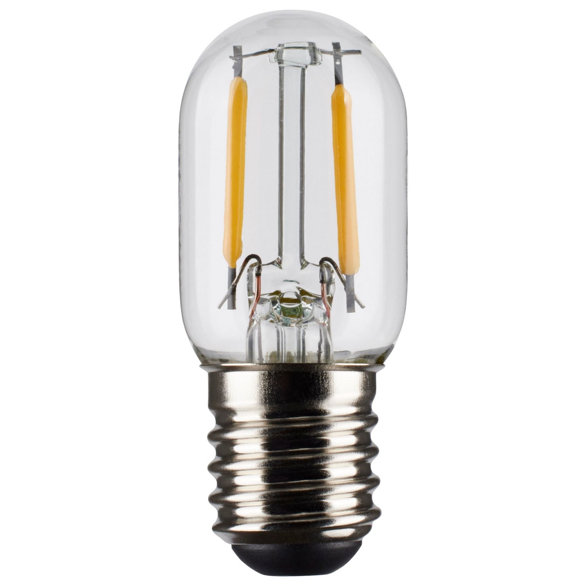 T6.5 LED Single Tube Bulb, 3W, 200lm, 2700K, E17 Intermediate Base, Clear Finish, Pack of 2 - Bees Lighting