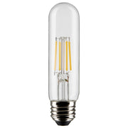 LED T10 Single Tube Bulb, 6W, 450lm, 2700K, 40W Equal, E26 Medium Base, Clear, Pack of 2 - Bees Lighting
