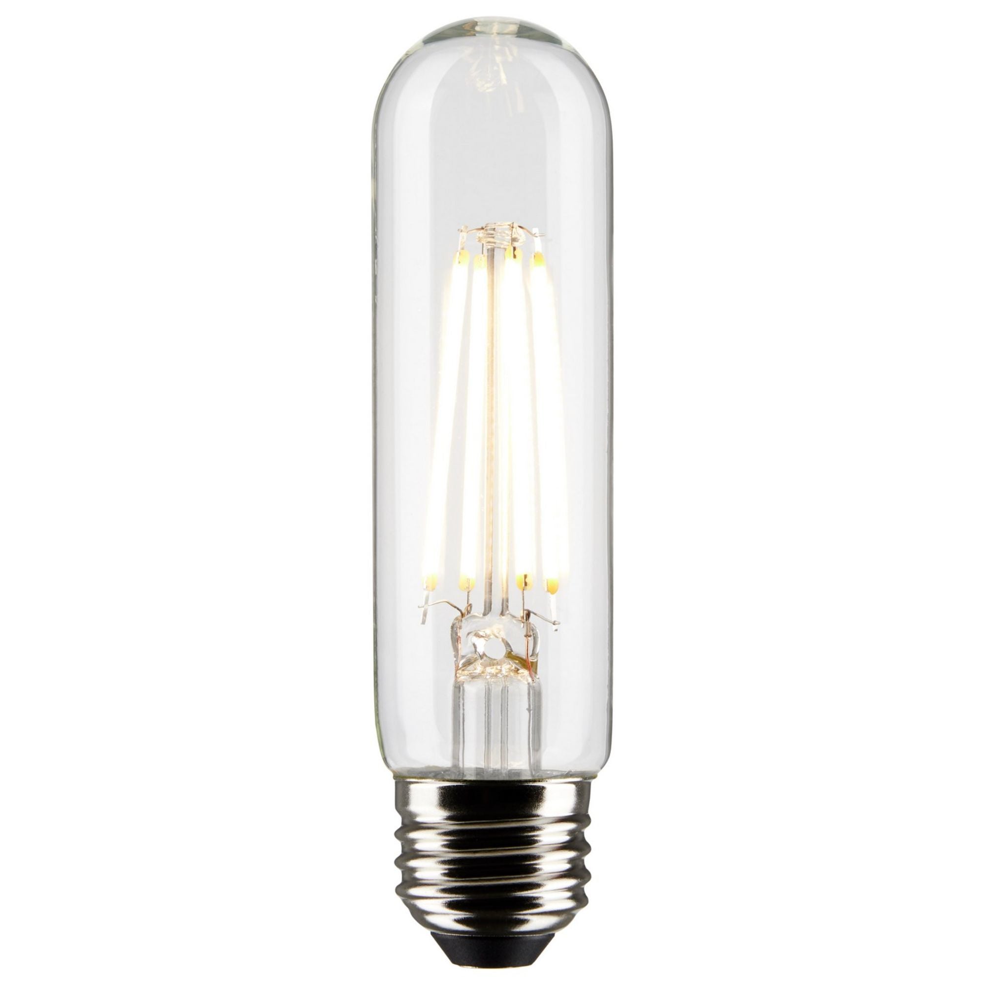 LED T10 Single Tube Bulb, 8W, 800lm, 2700K, 60W Equal, E26 Medium Base, Clear, Pack of 2 - Bees Lighting