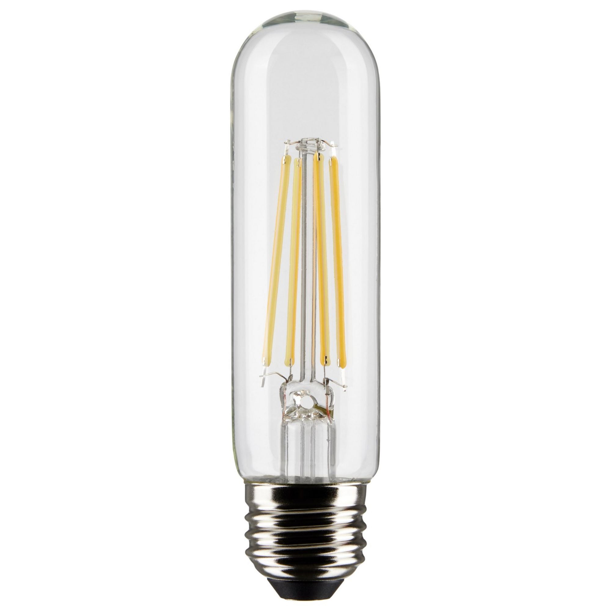 LED T10 Single Tube Bulb, 8W, 800lm, 2700K, 60W Equal, E26 Medium Base, Clear, Pack of 2 - Bees Lighting