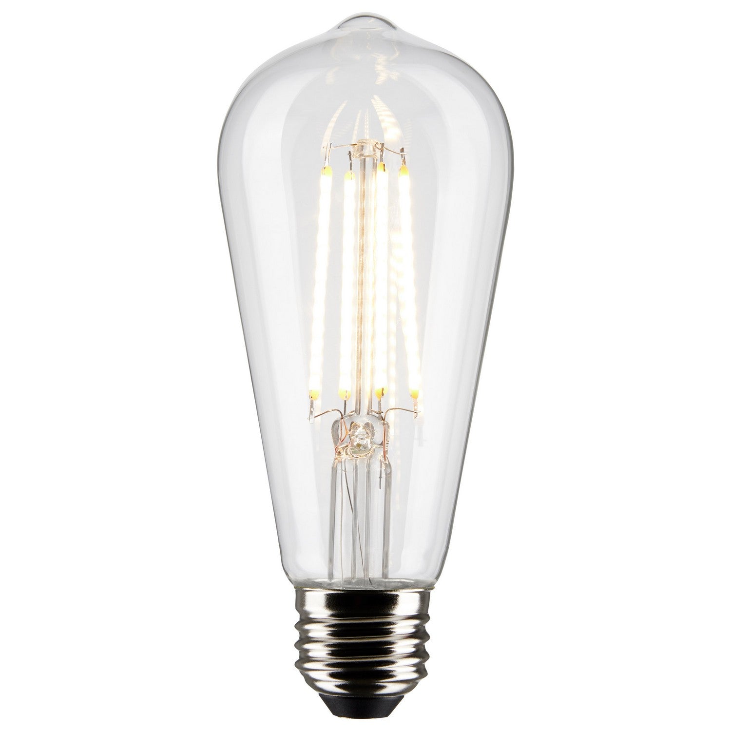 ST19 LED Bulb, 8 Watts, 800lm, 2700K, 60W Equal, E26 Medium Base, Clear Finish, Pack of 2 - Bees Lighting