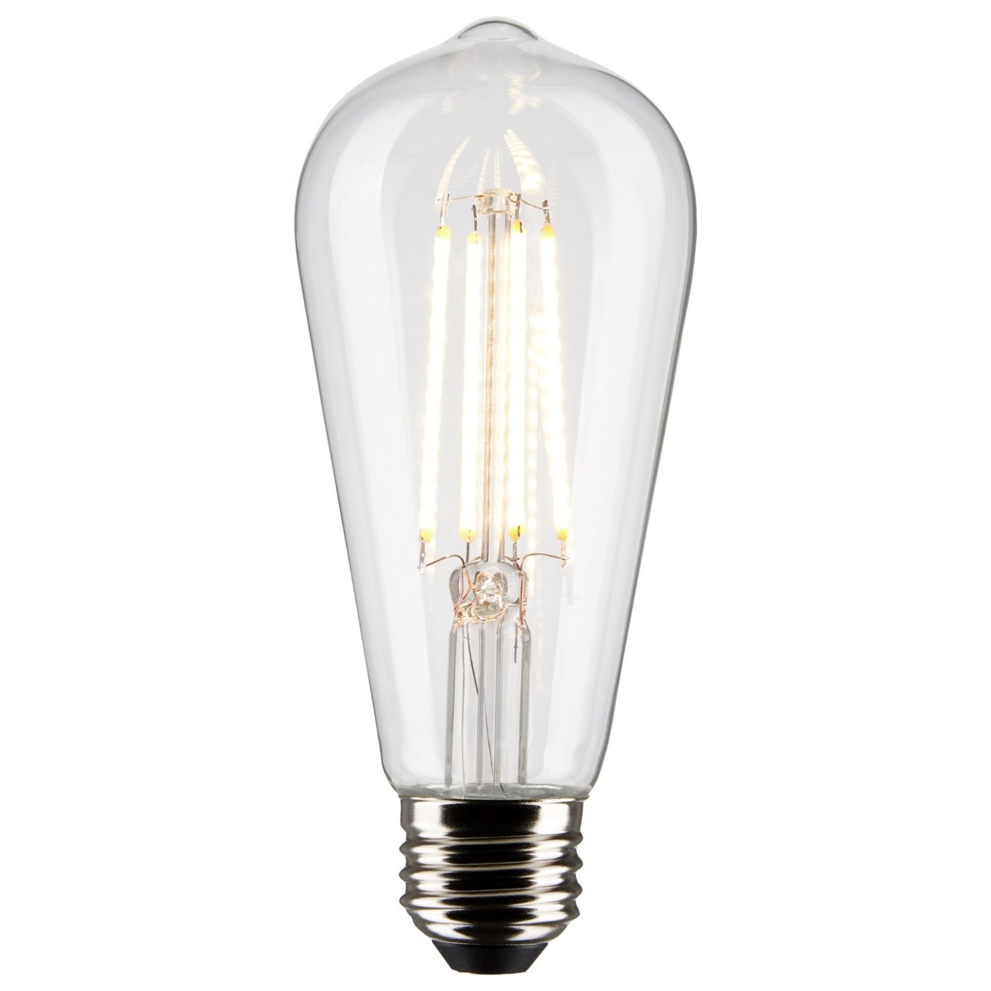 ST19 LED Bulb, 8 Watts, 800lm, 2700K, 60W Equal, E26 Medium Base, Clear Finish, Pack of 2 - Bees Lighting