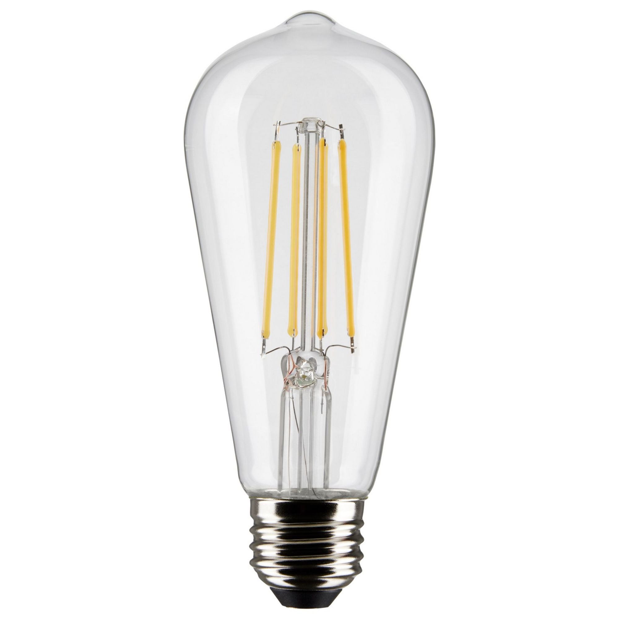 ST19 LED Bulb, 8 Watts, 800lm, 2700K, 60W Equal, E26 Medium Base, Clear Finish, Pack of 2 - Bees Lighting