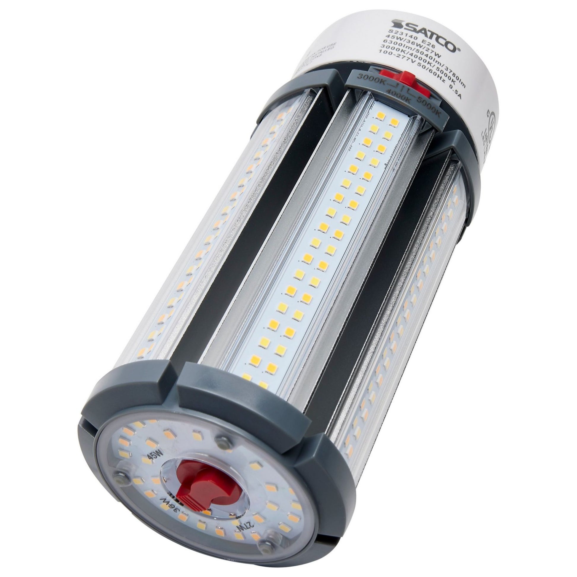 Hi-Pro Retrofit LED Corn Bulb, 27W|36W|45W, 6300lm, 30K|40K|50K, E26 Base, 120-277V - Bees Lighting