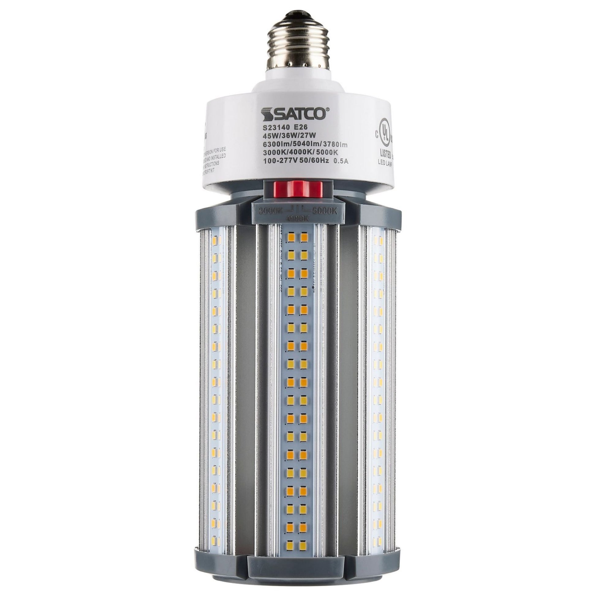 Hi-Pro Retrofit LED Corn Bulb, 27W|36W|45W, 6300lm, 30K|40K|50K, E26 Base, 120-277V - Bees Lighting