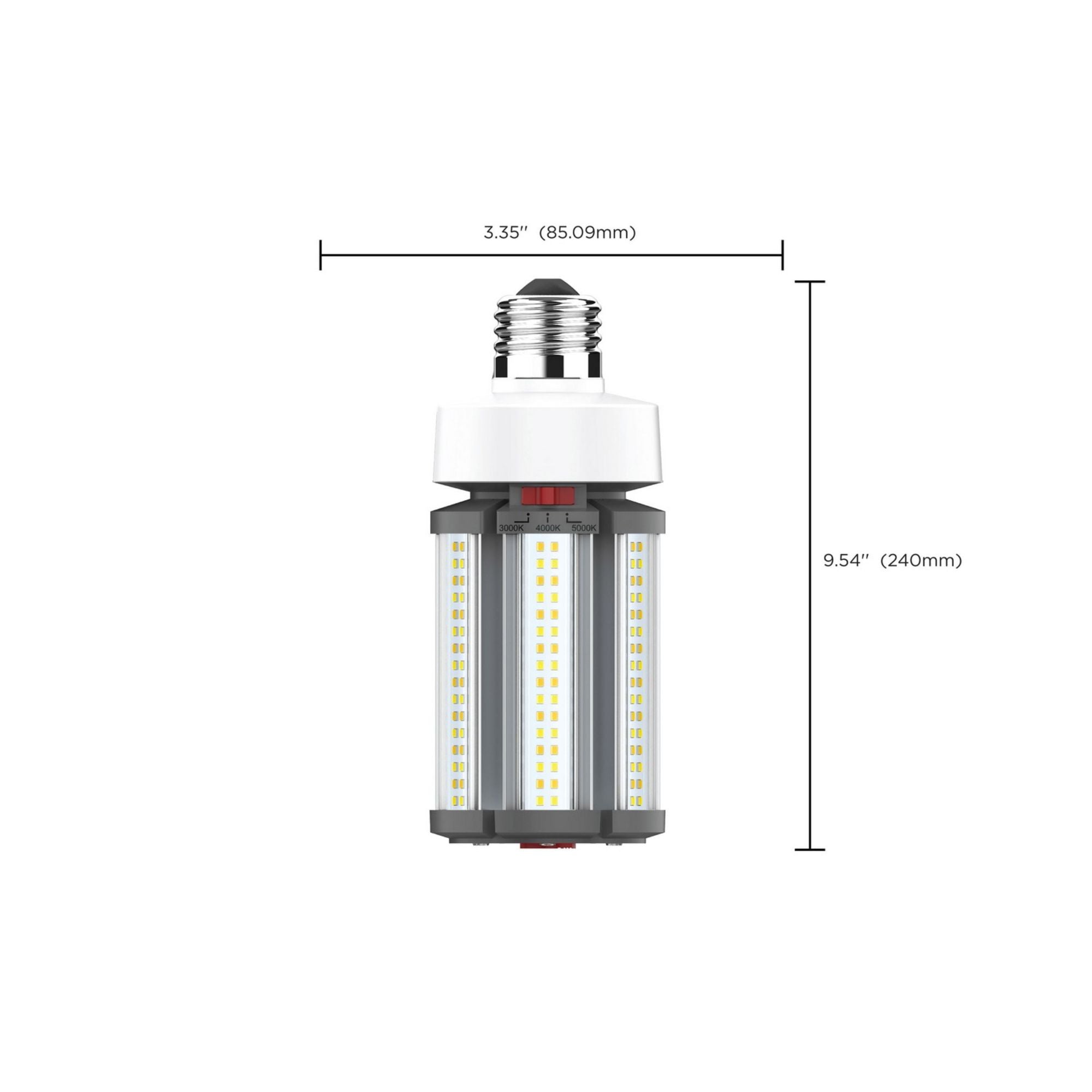 Hi-Pro Retrofit LED Corn Bulb, 27W|36W|45W, 6300lm, 30K|40K|50K, E26 Base, 120-277V - Bees Lighting