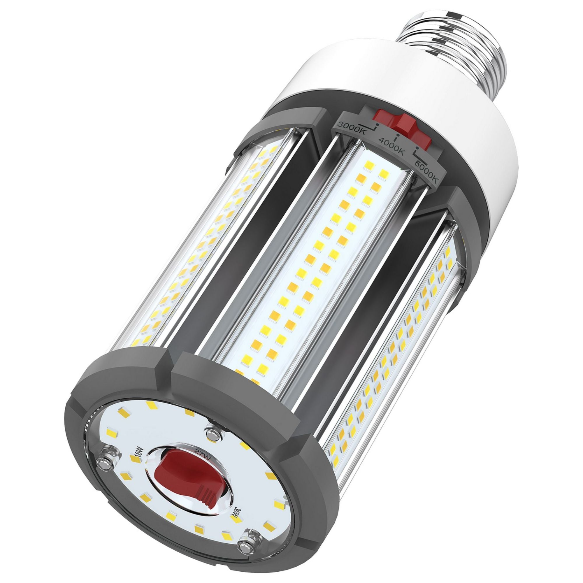 Hi-Pro Retrofit LED Corn Bulb, 18W|27W|36W, 5050lm, 30K|40K|50K, E26 Base, 120-277V - Bees Lighting