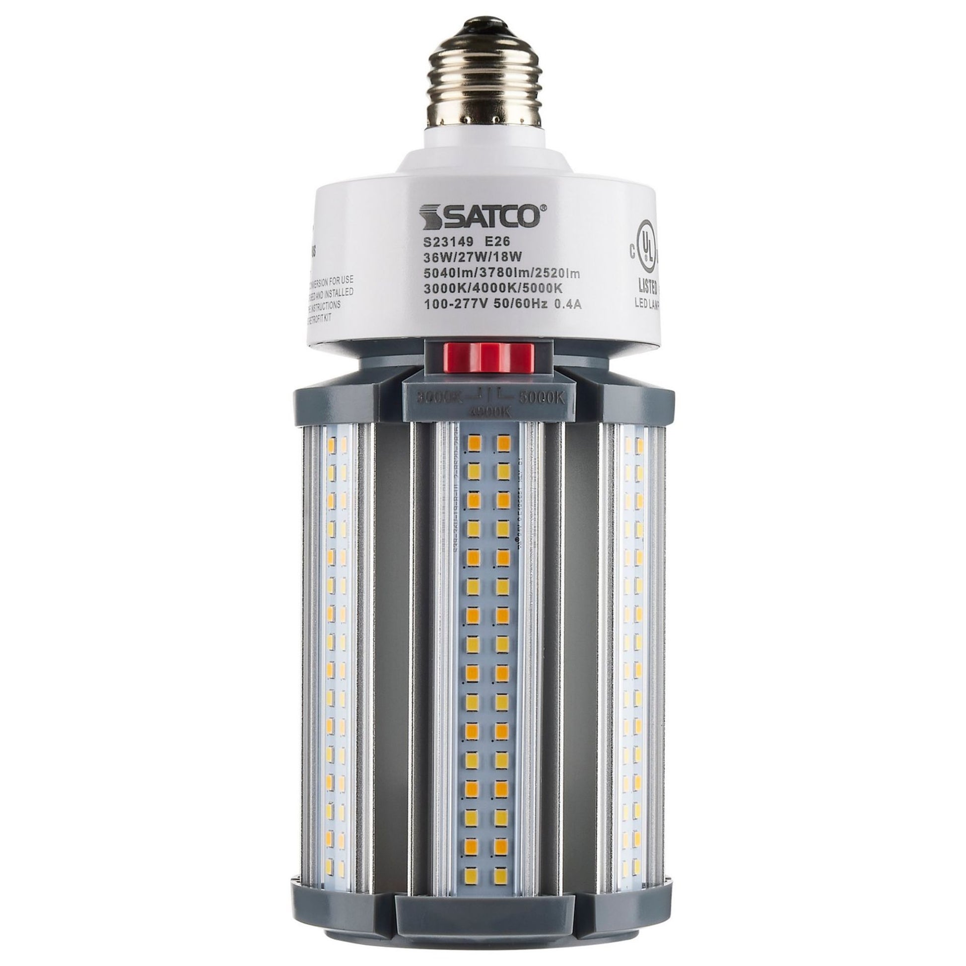 Hi-Pro Retrofit LED Corn Bulb, 18W|27W|36W, 5050lm, 30K|40K|50K, E26 Base, 120-277V - Bees Lighting