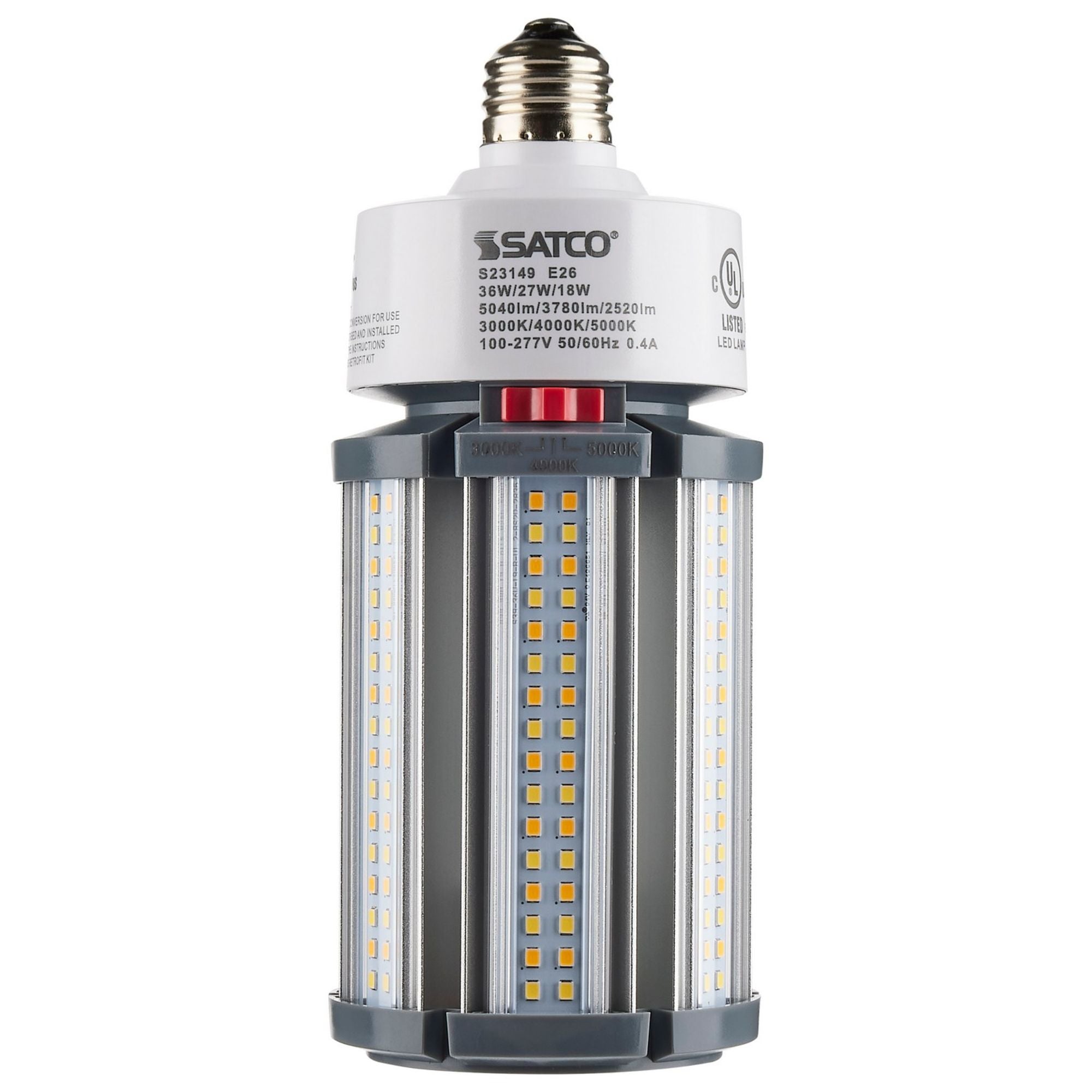 Hi-Pro Retrofit LED Corn Bulb, 18W|27W|36W, 5050lm, 30K|40K|50K, E26 Base, 120-277V - Bees Lighting