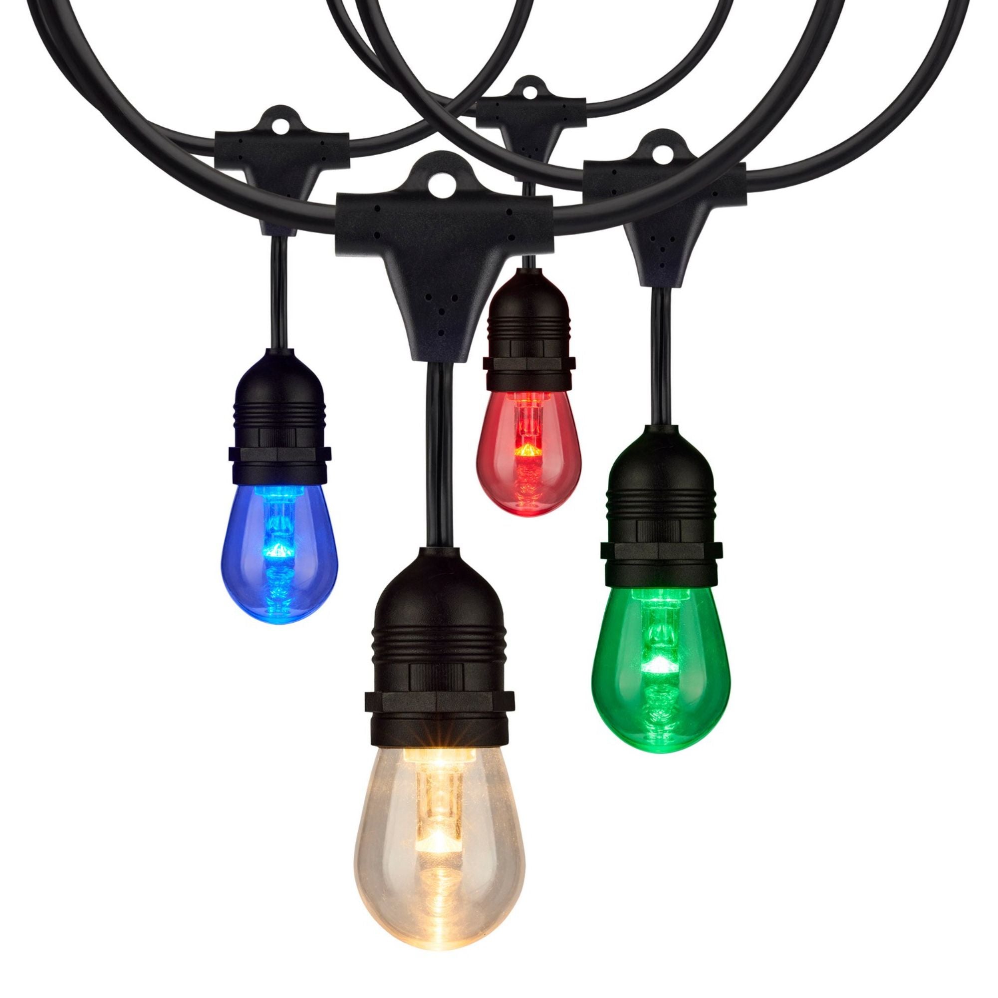 Indoor/Outdoor 48 Feet LED String Light with Remote, 15-LED Bulbs, RGBTW