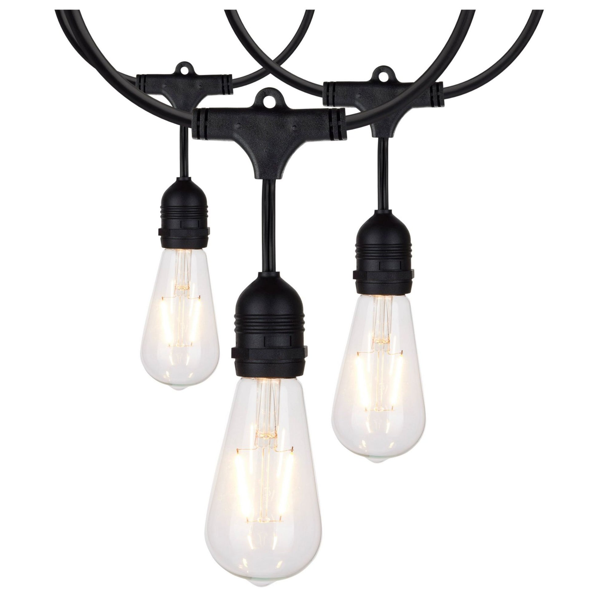 Indoor/Outdoor 24 Feet String Light, 12 Vintage ST19 bulbs, 2200K - Bees Lighting