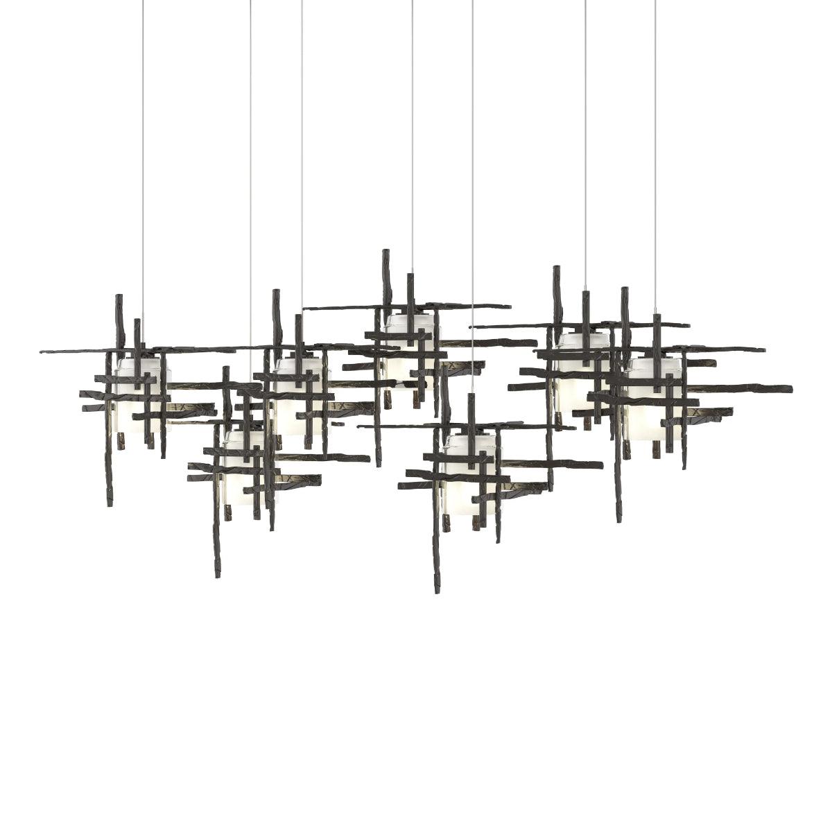 Tura 54 in. 7 Lights Linear Pendant Light with Long Height Frosted Glass - Bees Lighting