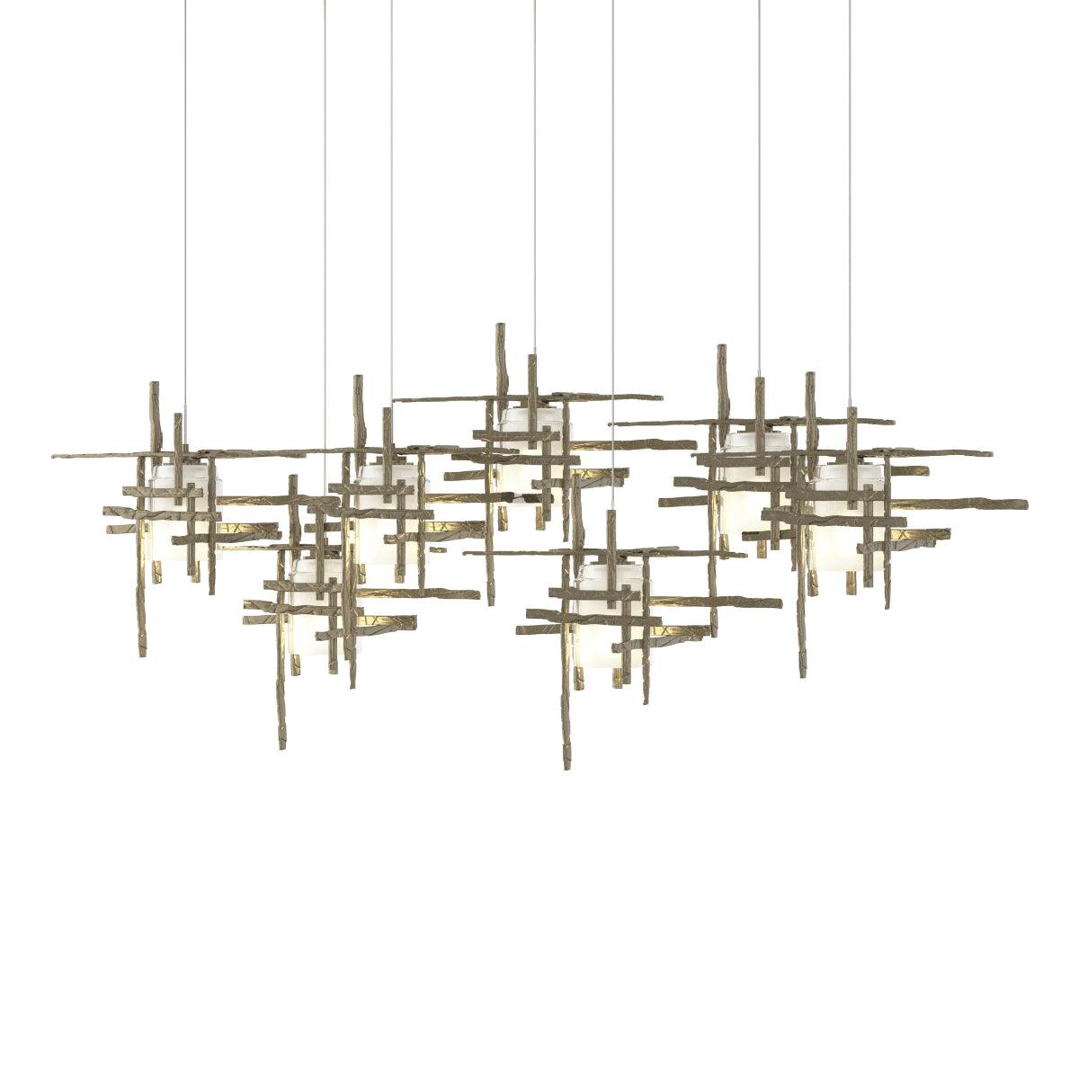 Tura 54 in. 7 Lights Linear Pendant Light with Long Height Frosted Glass