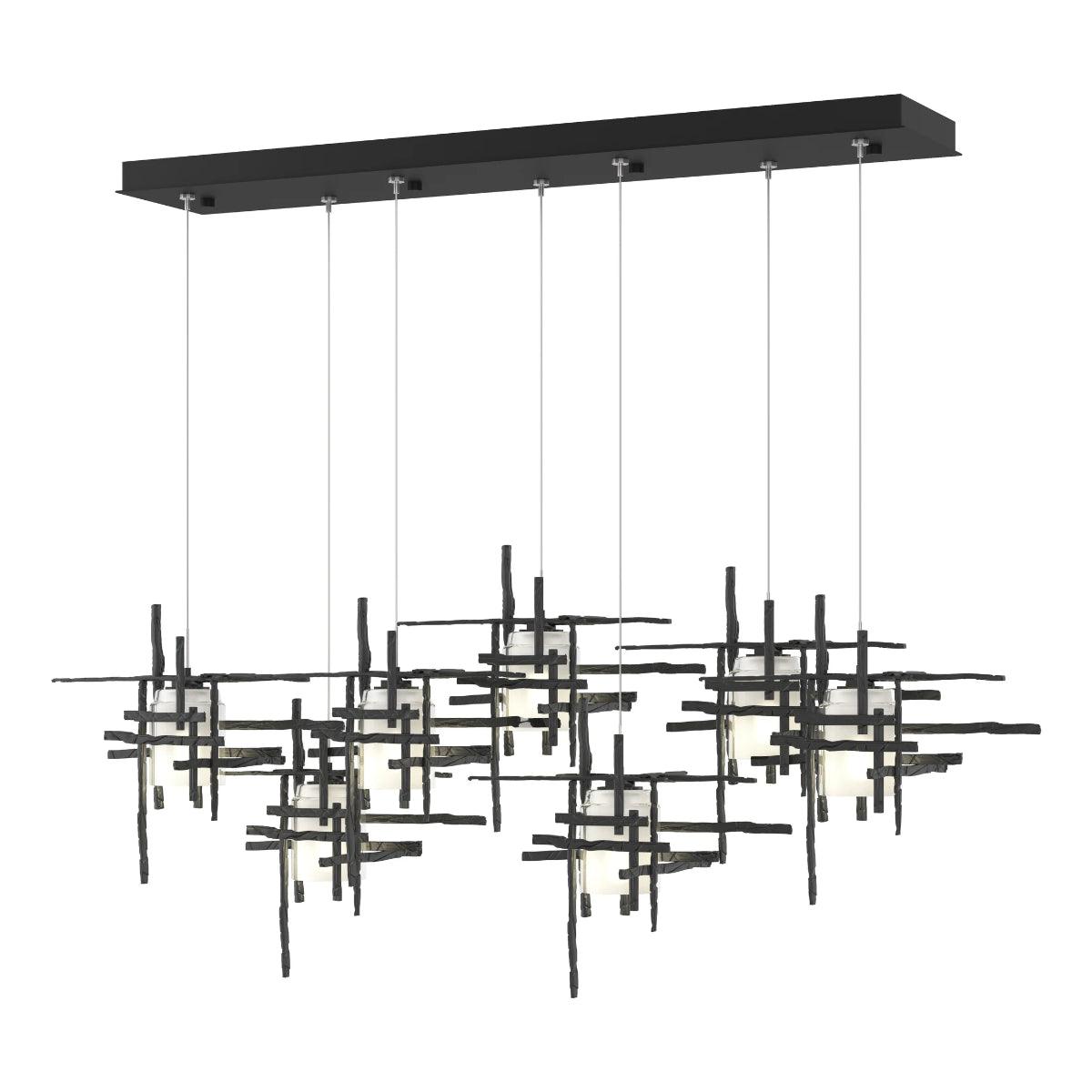 Tura 54 in. 7 Lights Linear Pendant Light with Standard Height Frosted Glass - Bees Lighting