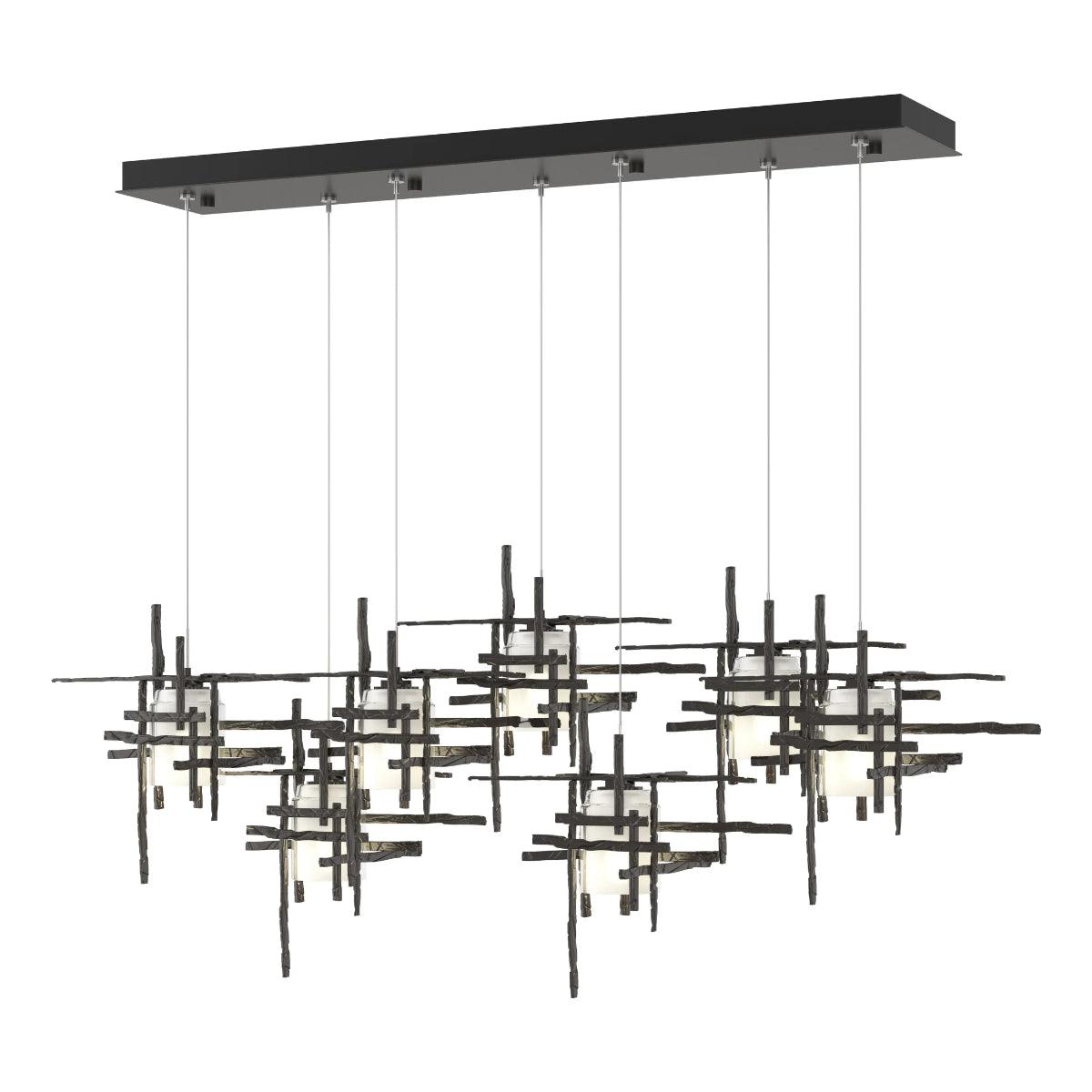 Tura 54 in. 7 Lights Linear Pendant Light with Standard Height Frosted Glass - Bees Lighting