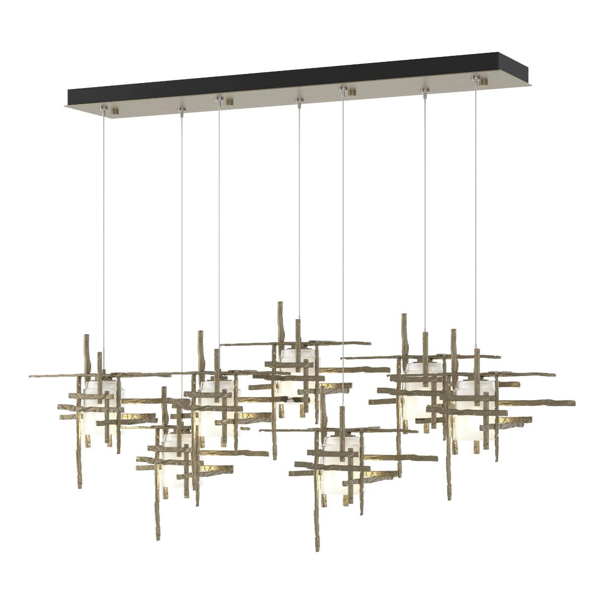 Tura 54 in. 7 Lights Linear Pendant Light with Standard Height Frosted Glass