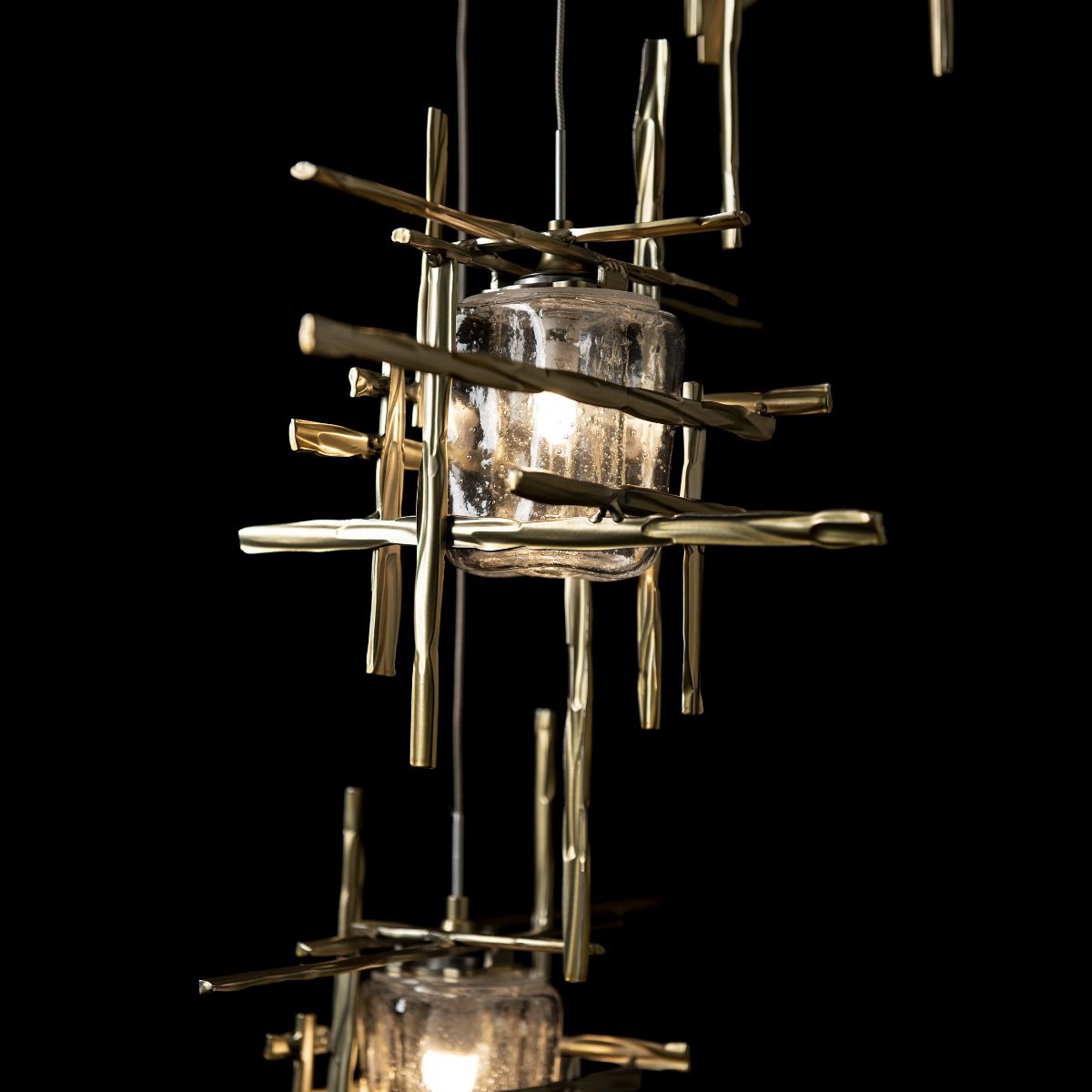 Tura 5 lights Pendant Light with Long Height Seeded Glass